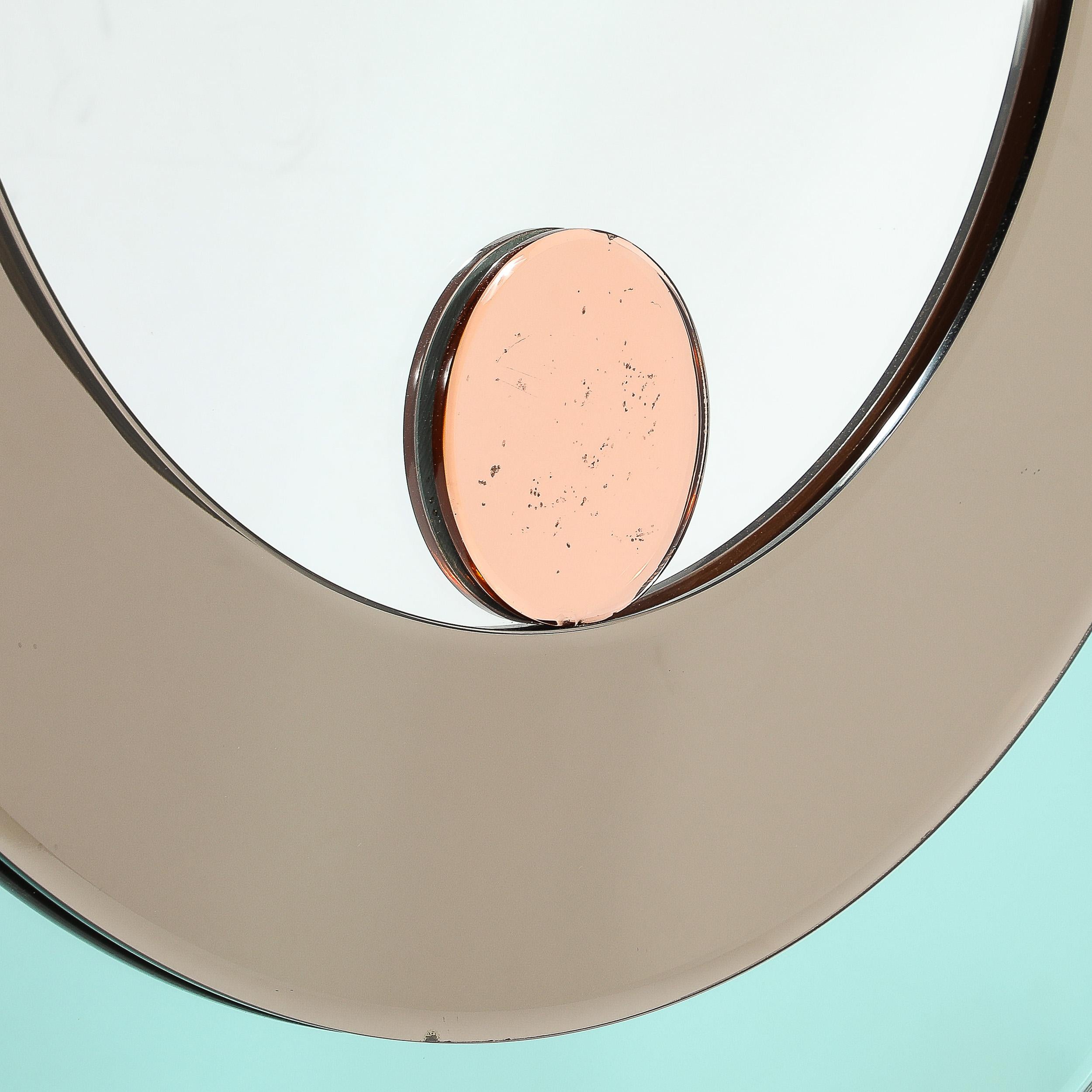 Mid-Century Modernist Round Tiered Mirror by Fontana Arte 3
