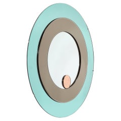 Mid-Century Modernist Round Tiered Mirror by Fontana Arte
