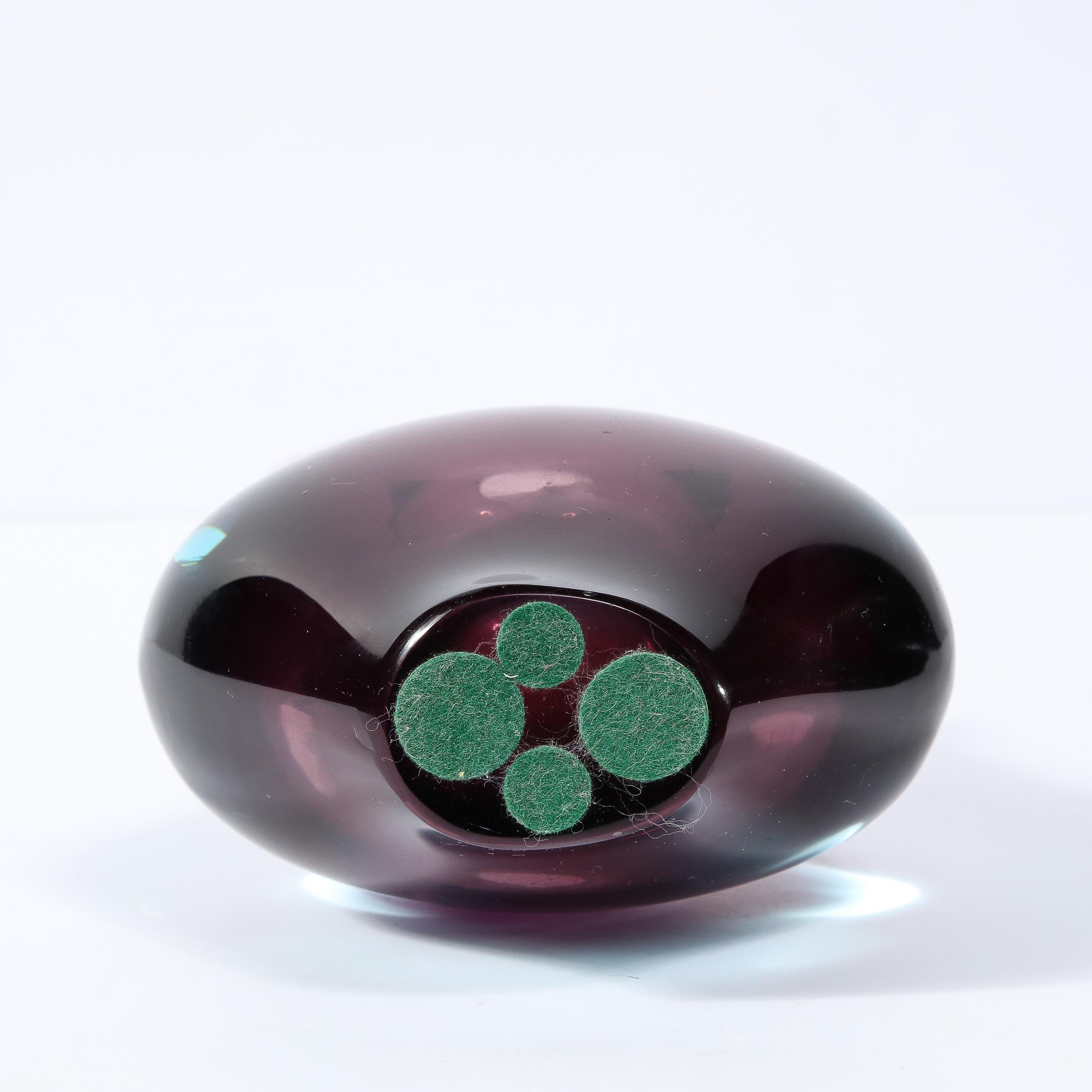 Mid-Century Modernist Sculptural Amethyst & Acqua Murano Glass Vase For Sale 7