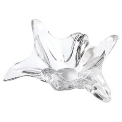 Mid-Century Modernist Sculptural Art Vannes Splash Form Crystal Bowl