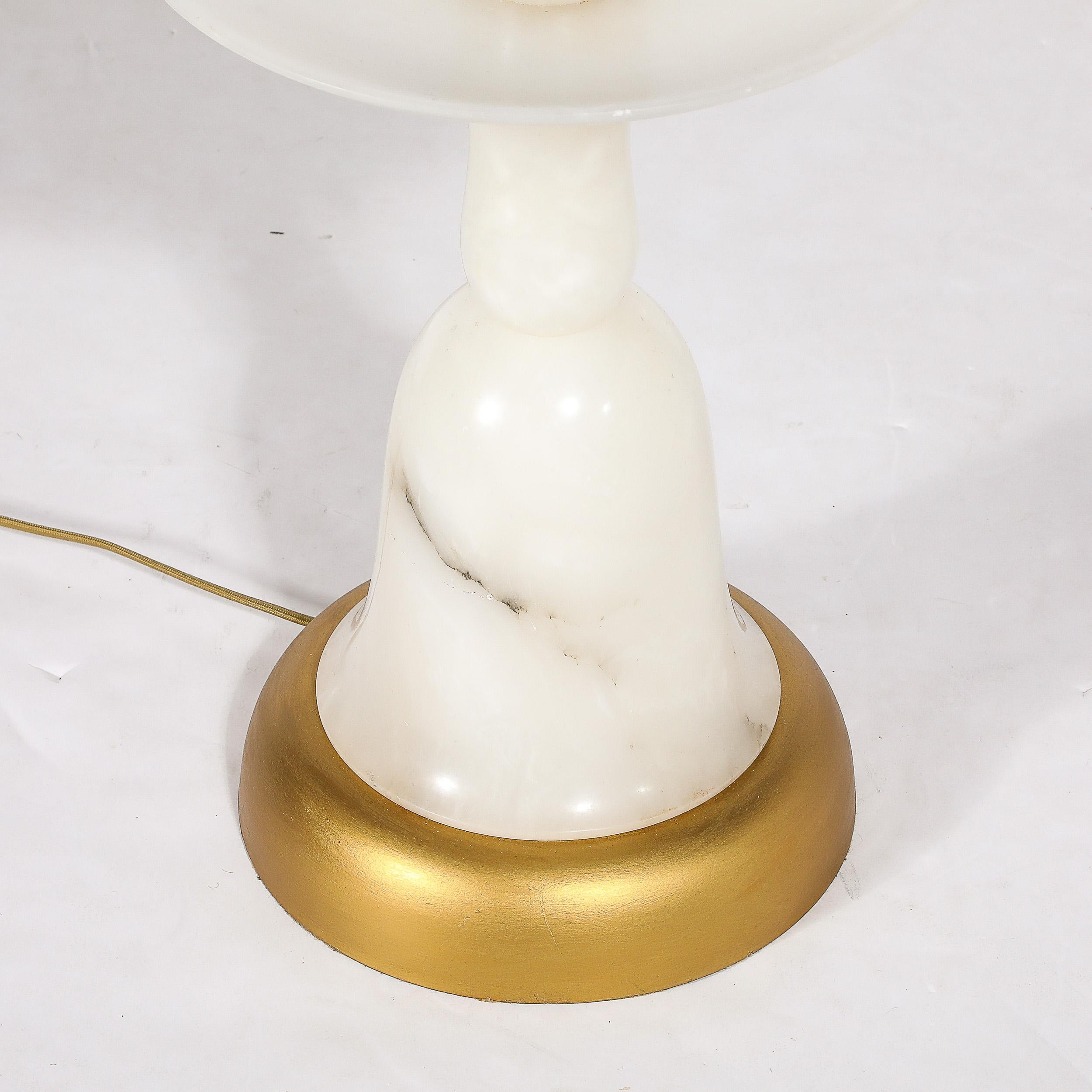 Mid-Century Modernist Sculptural Balustrade Form Table Lamp in Carrera Marble For Sale 6