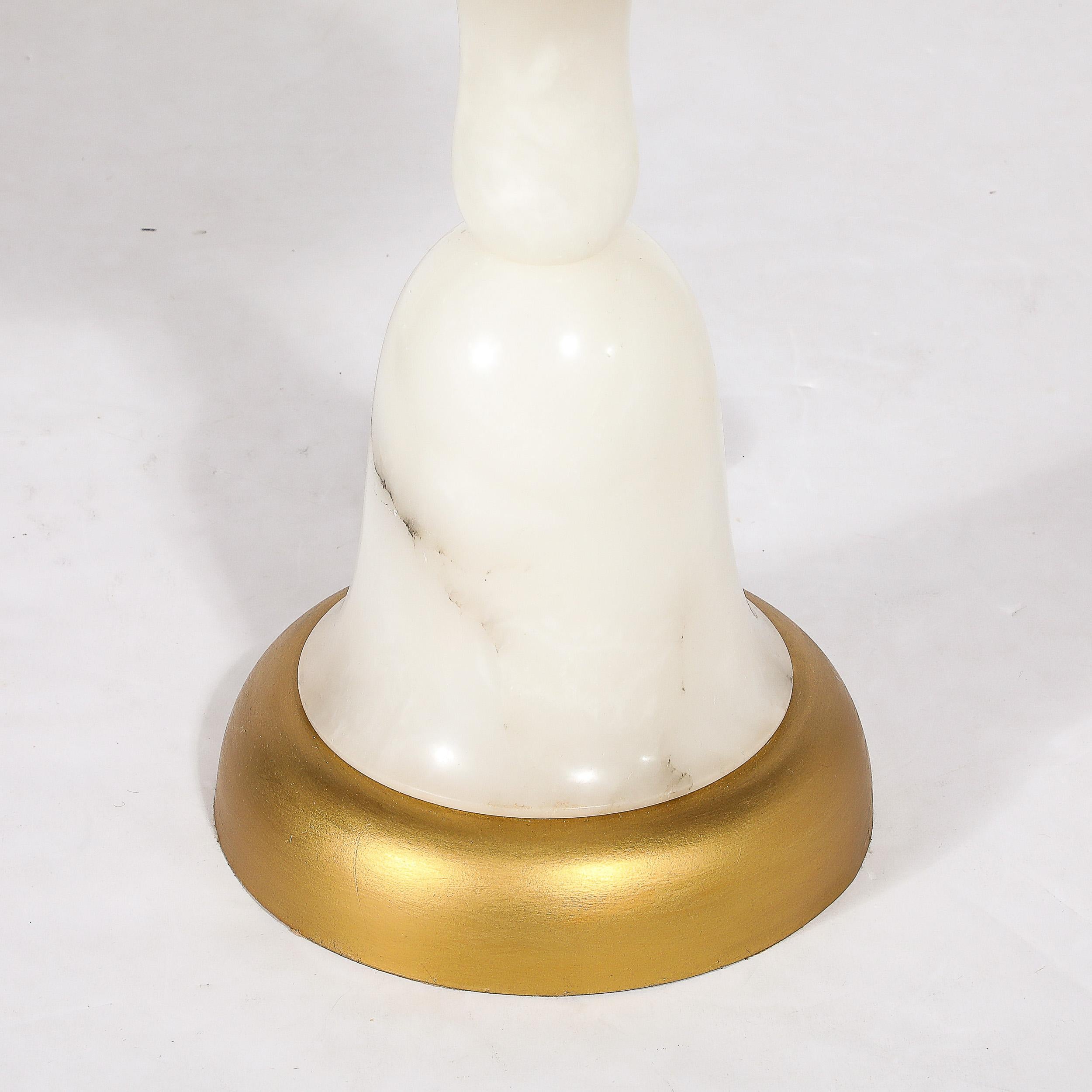 Mid-20th Century Mid-Century Modernist Sculptural Balustrade Form Table Lamp in Carrera Marble For Sale