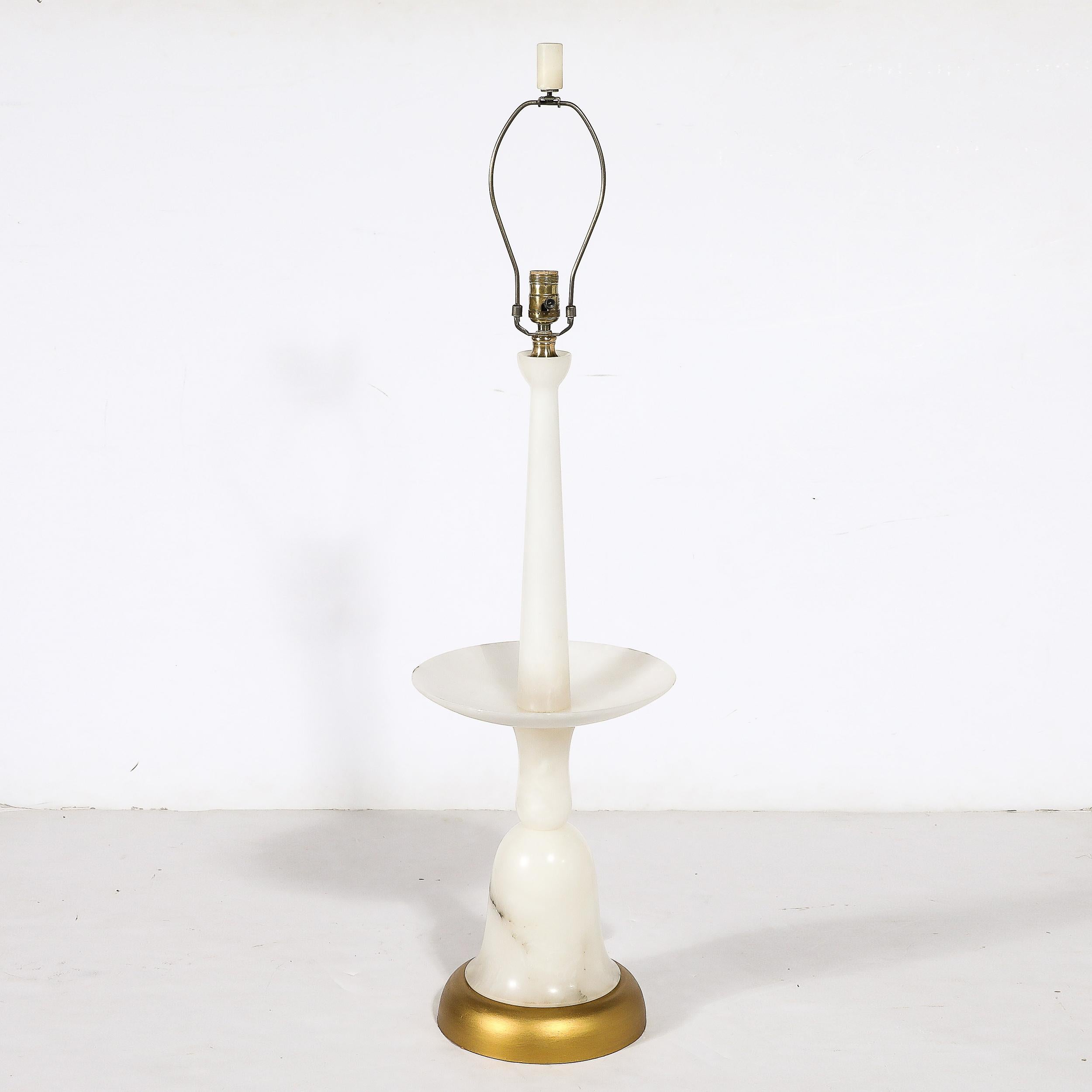 Milieu du XXe siècle Lampe de table sculpturale en forme de balustre, de style moderne du milieu du siècle dernier, en marbre Carrera en vente