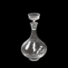 Mid-Century Modernist Sculptural Crystal Decanter with Basin Form Stopper