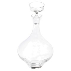 Mid-Century Modernist Sculptural Crystal Decanter with Basin Form Stopper