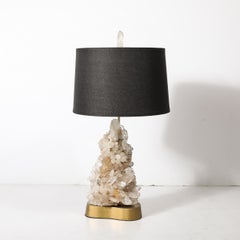 Mid-Century Modernist Sculptural Quartz Crystal Table Lamp by Carole Stupell