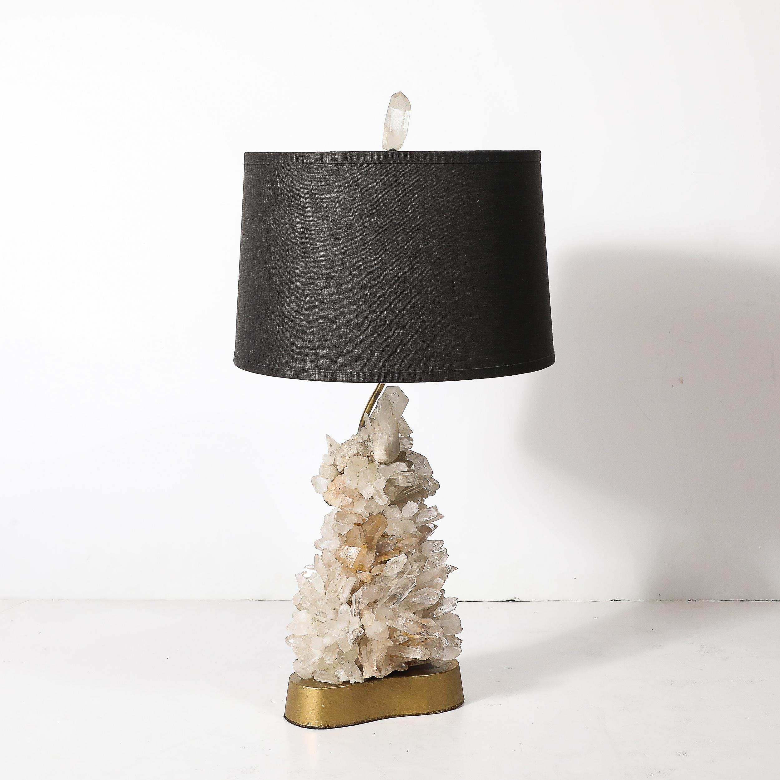 Américain Lampe de table sculpturale en cristal de quartz, modernité du milieu du siècle, Carole Stupell en vente