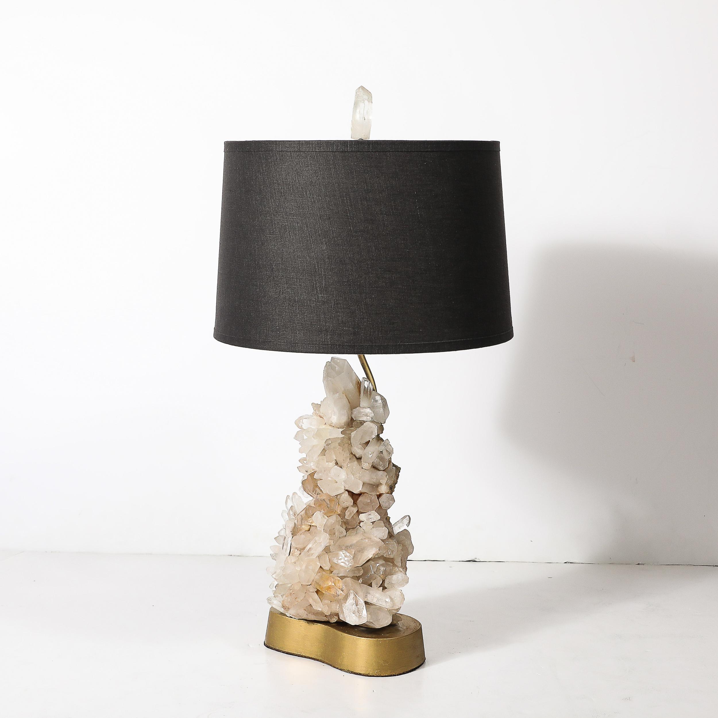 Milieu du XXe siècle Lampe de table sculpturale en cristal de quartz, modernité du milieu du siècle, Carole Stupell en vente