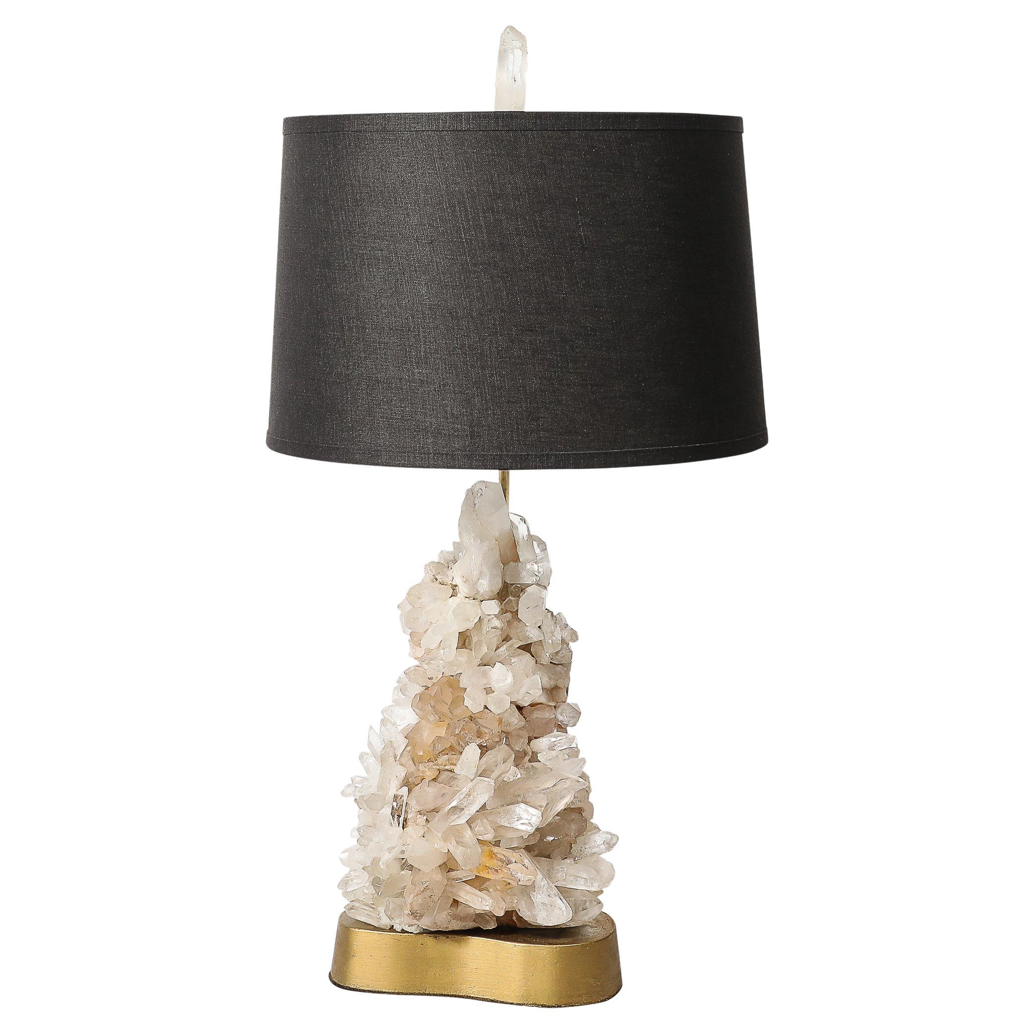 Lampe de table sculpturale en cristal de quartz, modernité du milieu du siècle, Carole Stupell en vente