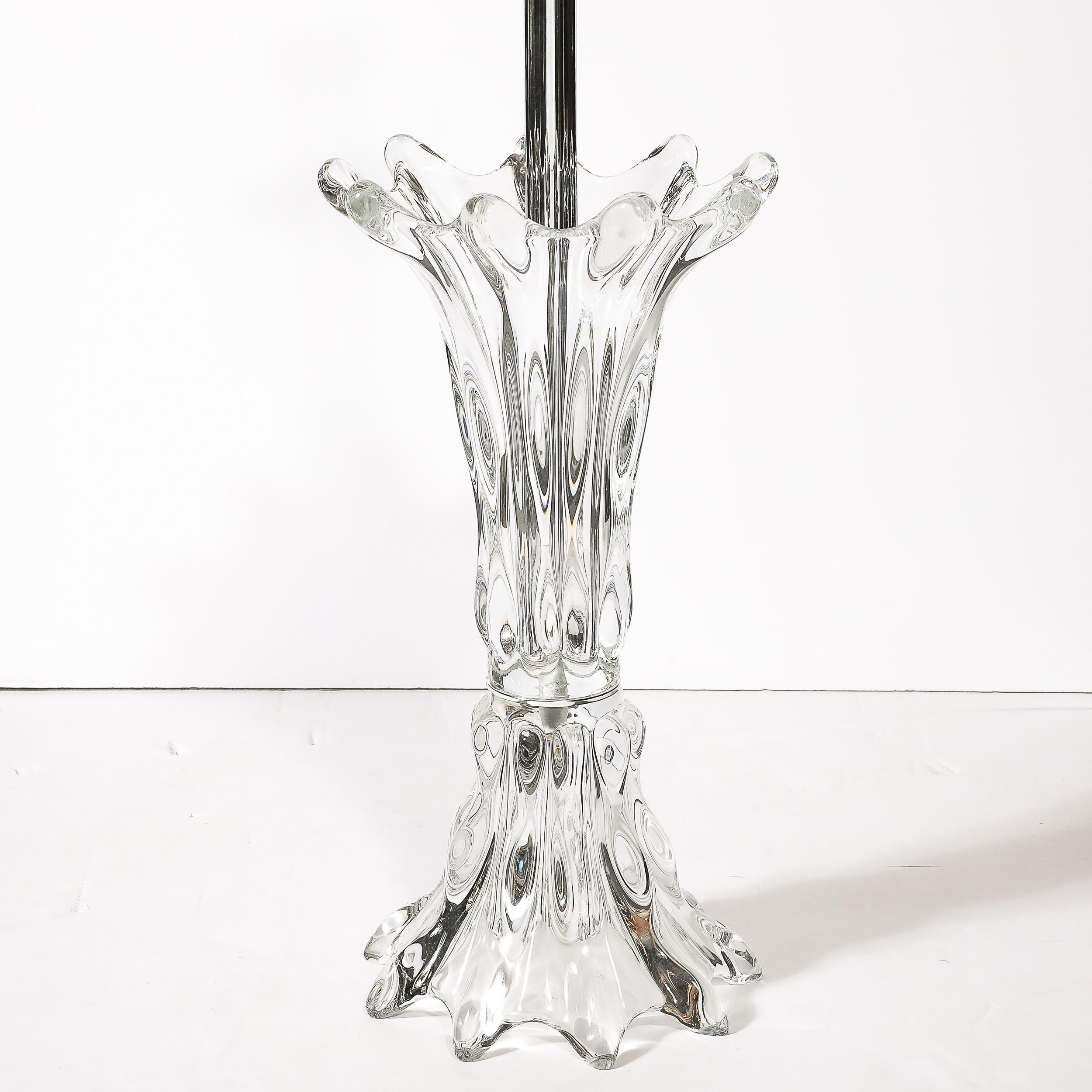 Mid-Century Modernist Sculptural Splash Form Crystal Table Lamp by Art Vannes For Sale 4