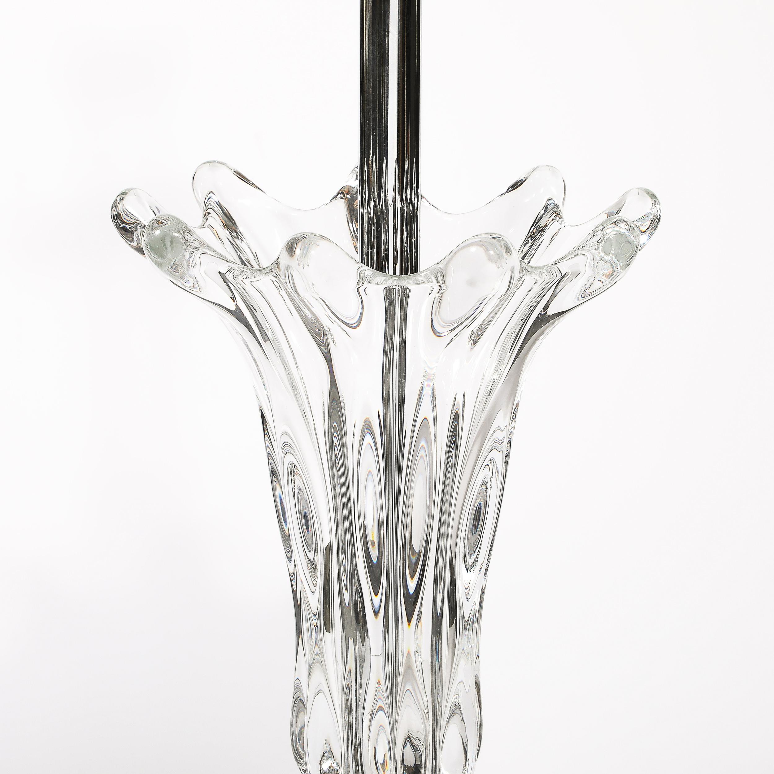 Mid-Century Modernist Sculptural Splash Form Crystal Table Lamp by Art Vannes For Sale 5