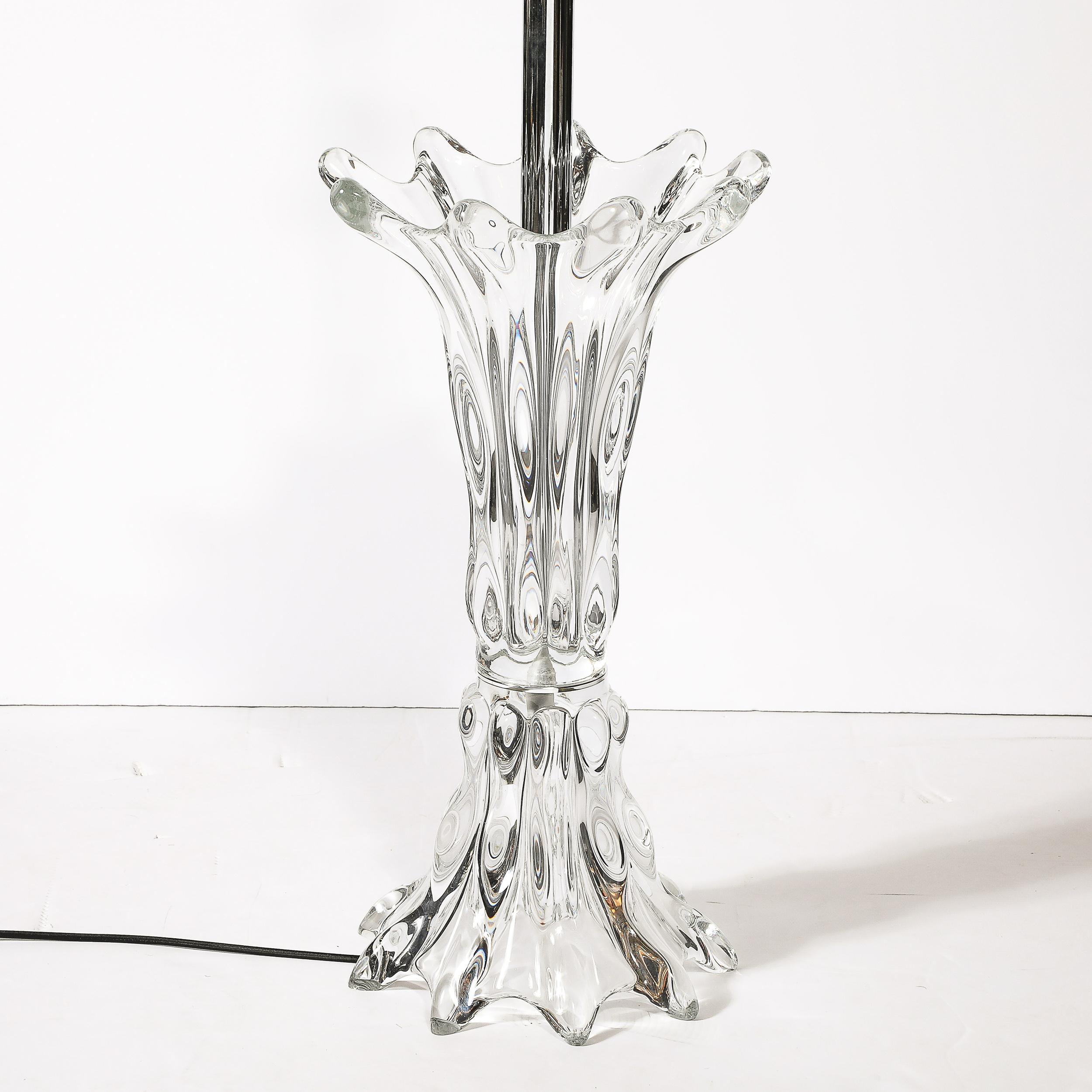 Mid-Century Modernist Sculptural Splash Form Crystal Table Lamp by Art Vannes For Sale 6
