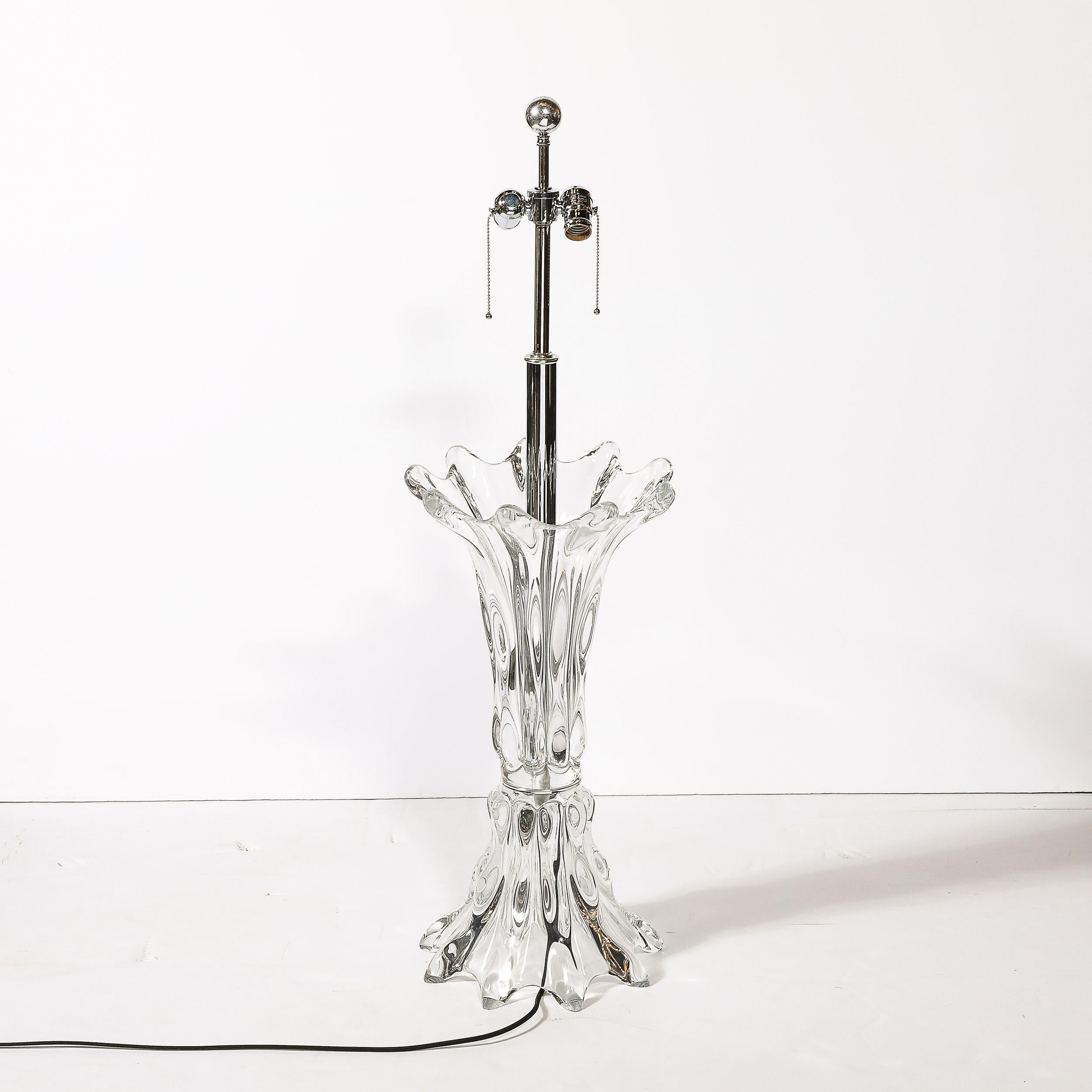 Mid-Century Modernist Sculptural Splash Form Crystal Table Lamp by Art Vannes For Sale 8