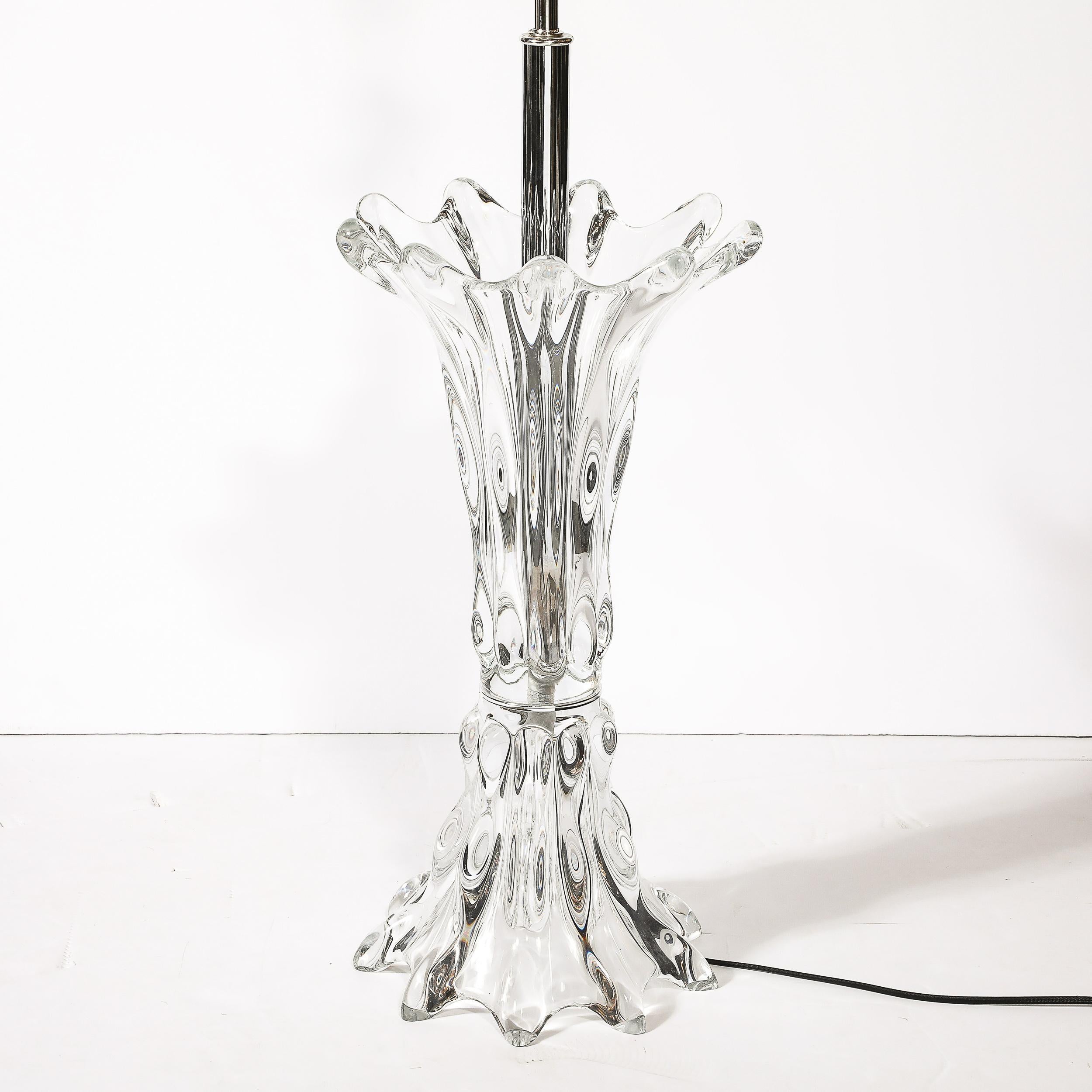 Mid-Century Modernist Sculptural Splash Form Crystal Table Lamp by Art Vannes For Sale 9