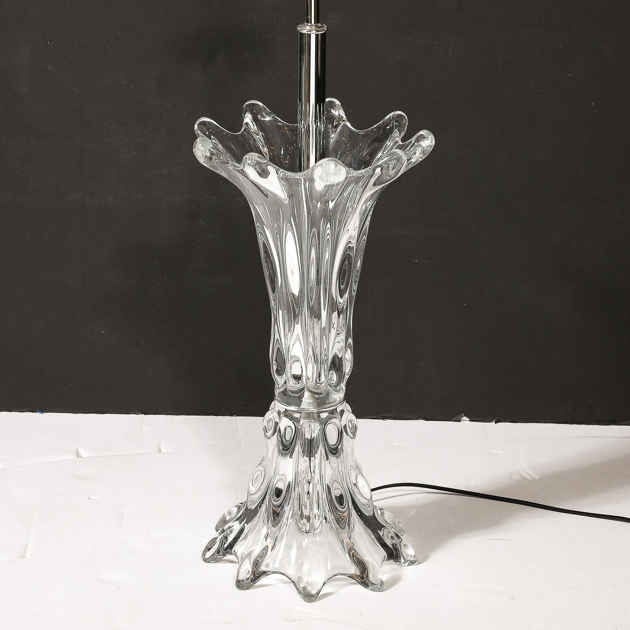 Mid-Century Modernist Sculptural Splash Form Crystal Table Lamp by Art Vannes For Sale 10