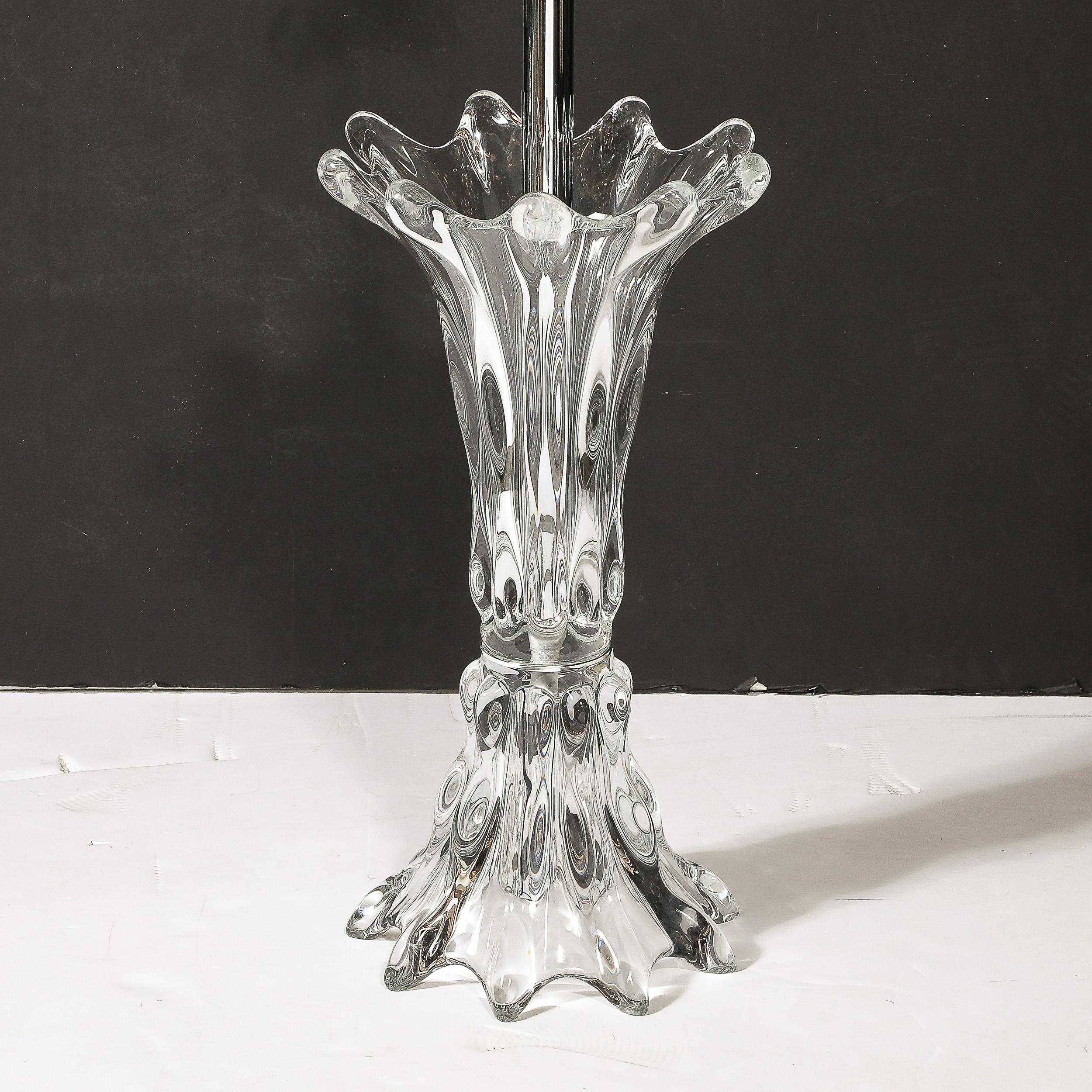 Mid-Century Modernist Sculptural Splash Form Crystal Table Lamp by Art Vannes For Sale 11