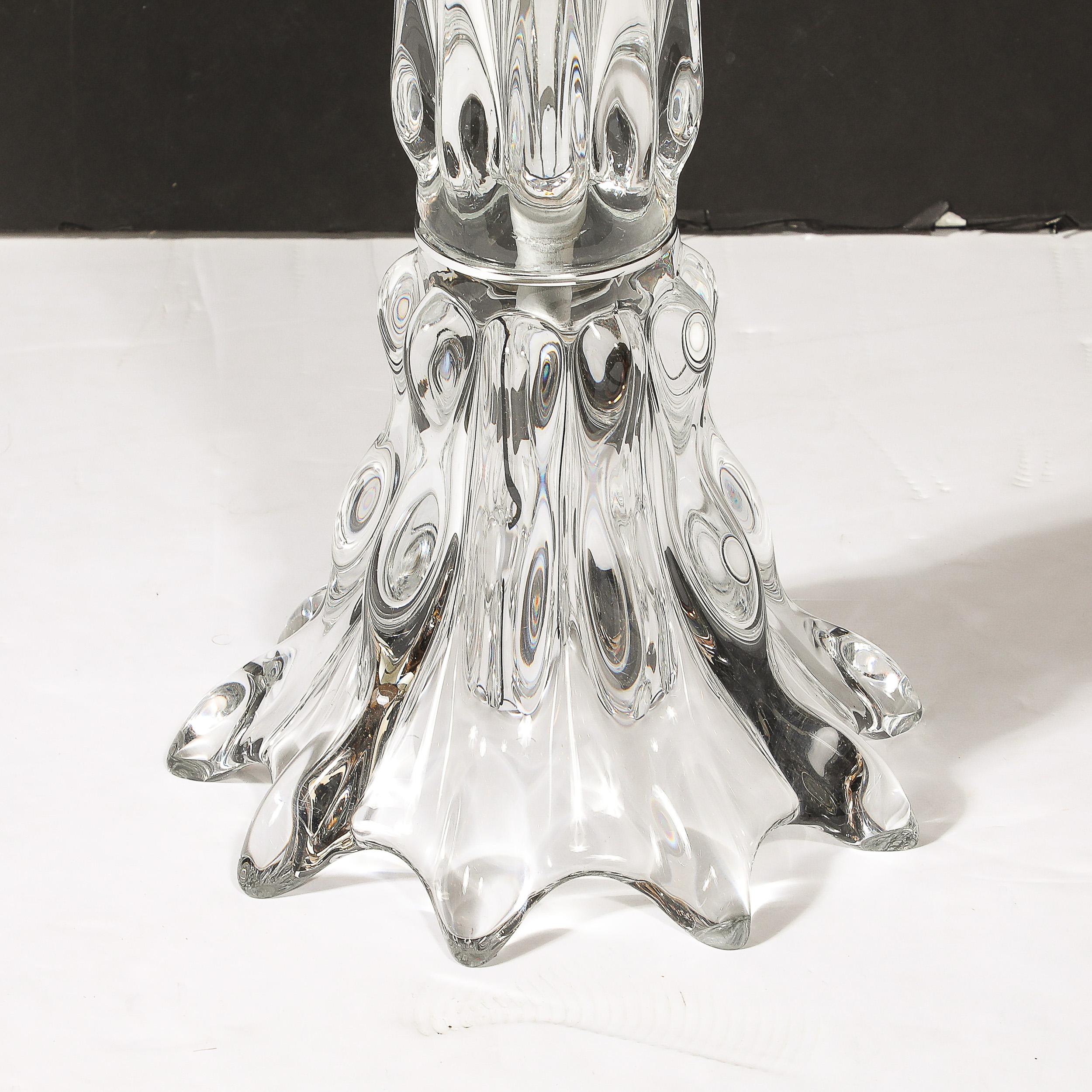 Mid-Century Modernist Sculptural Splash Form Crystal Table Lamp by Art Vannes For Sale 12