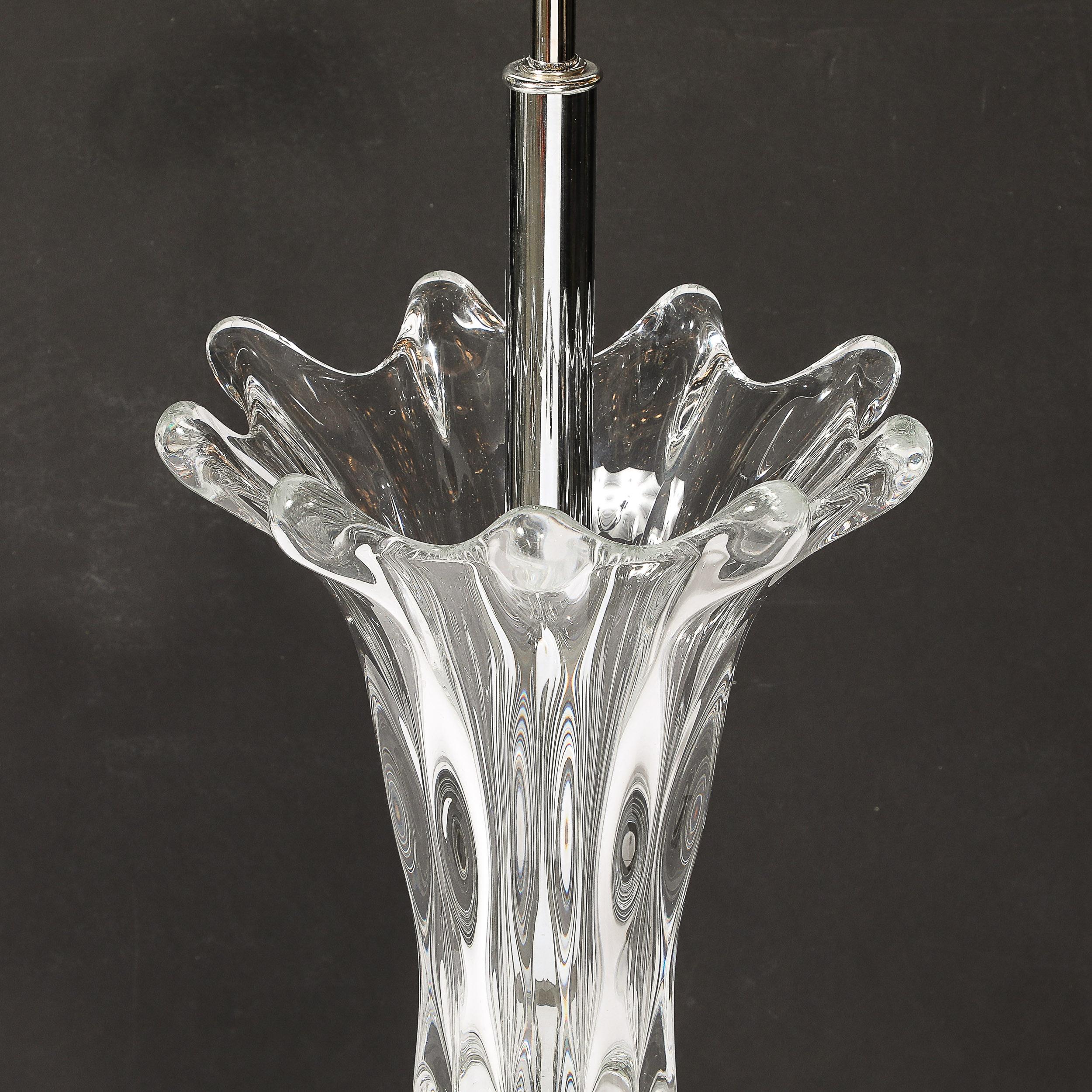 Mid-Century Modernist Sculptural Splash Form Crystal Table Lamp by Art Vannes For Sale 13