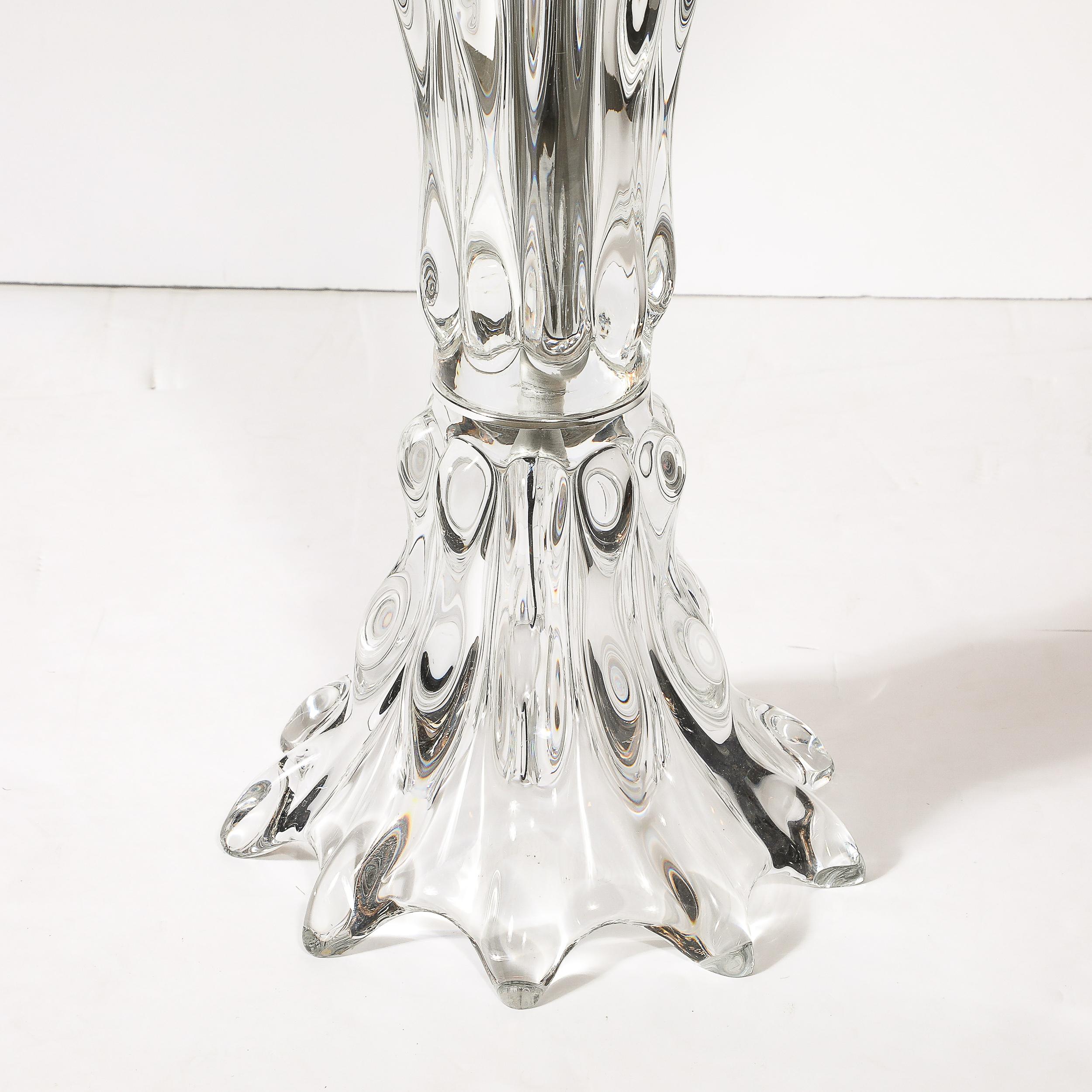 Mid-Century Modernist Sculptural Splash Form Crystal Table Lamp by Art Vannes In Excellent Condition For Sale In New York, NY