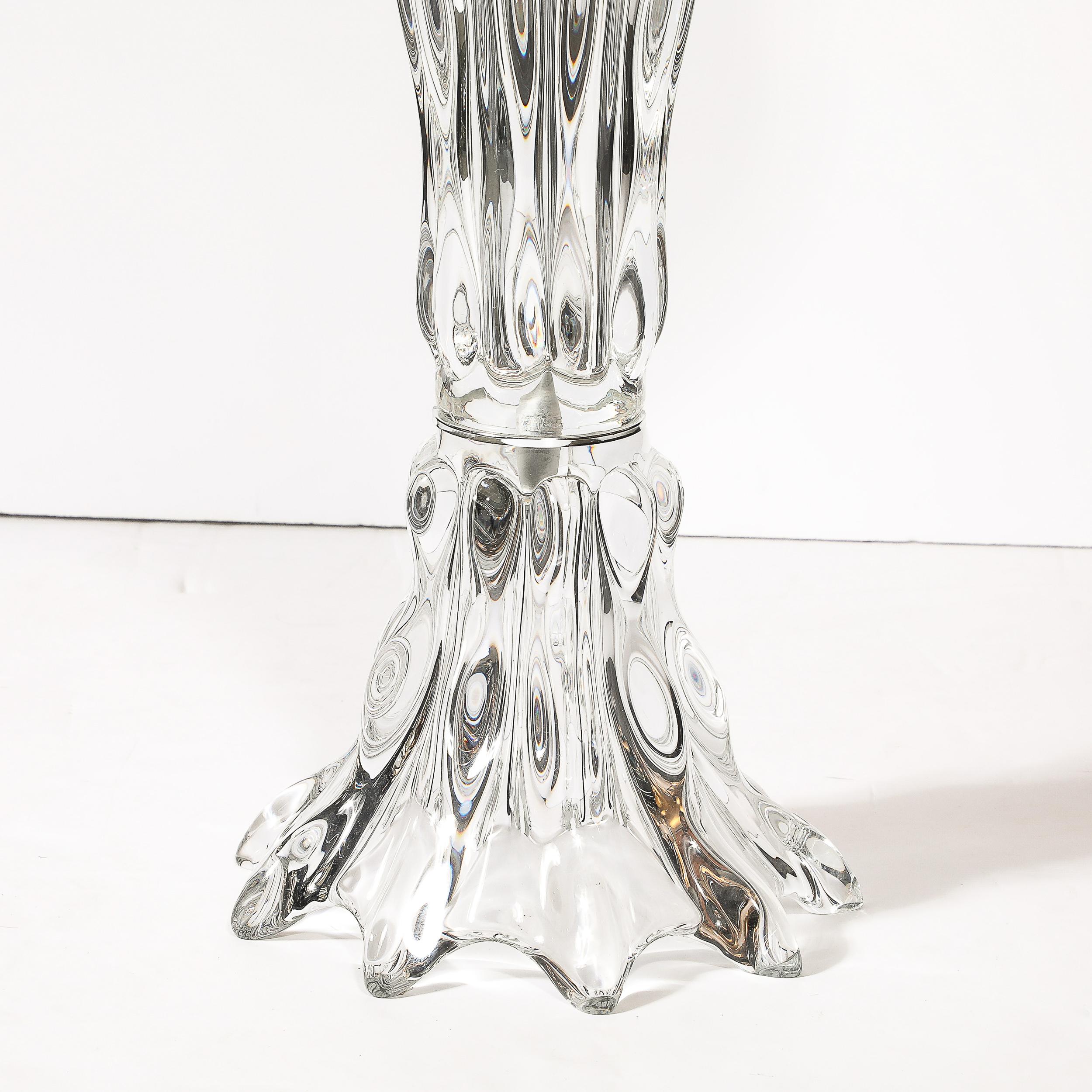 Mid-Century Modernist Sculptural Splash Form Crystal Table Lamp by Art Vannes For Sale 2