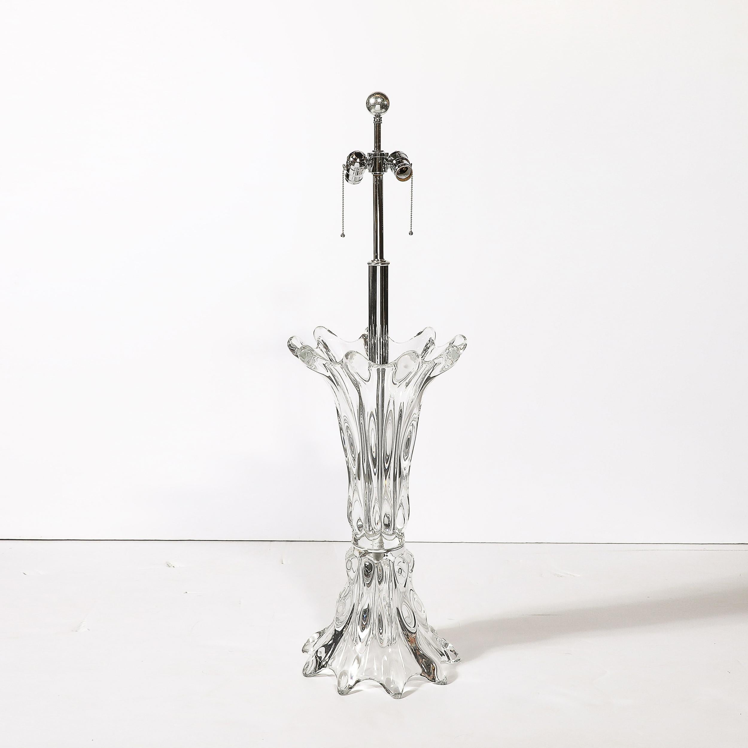Mid-Century Modernist Sculptural Splash Form Crystal Table Lamp by Art Vannes For Sale 3