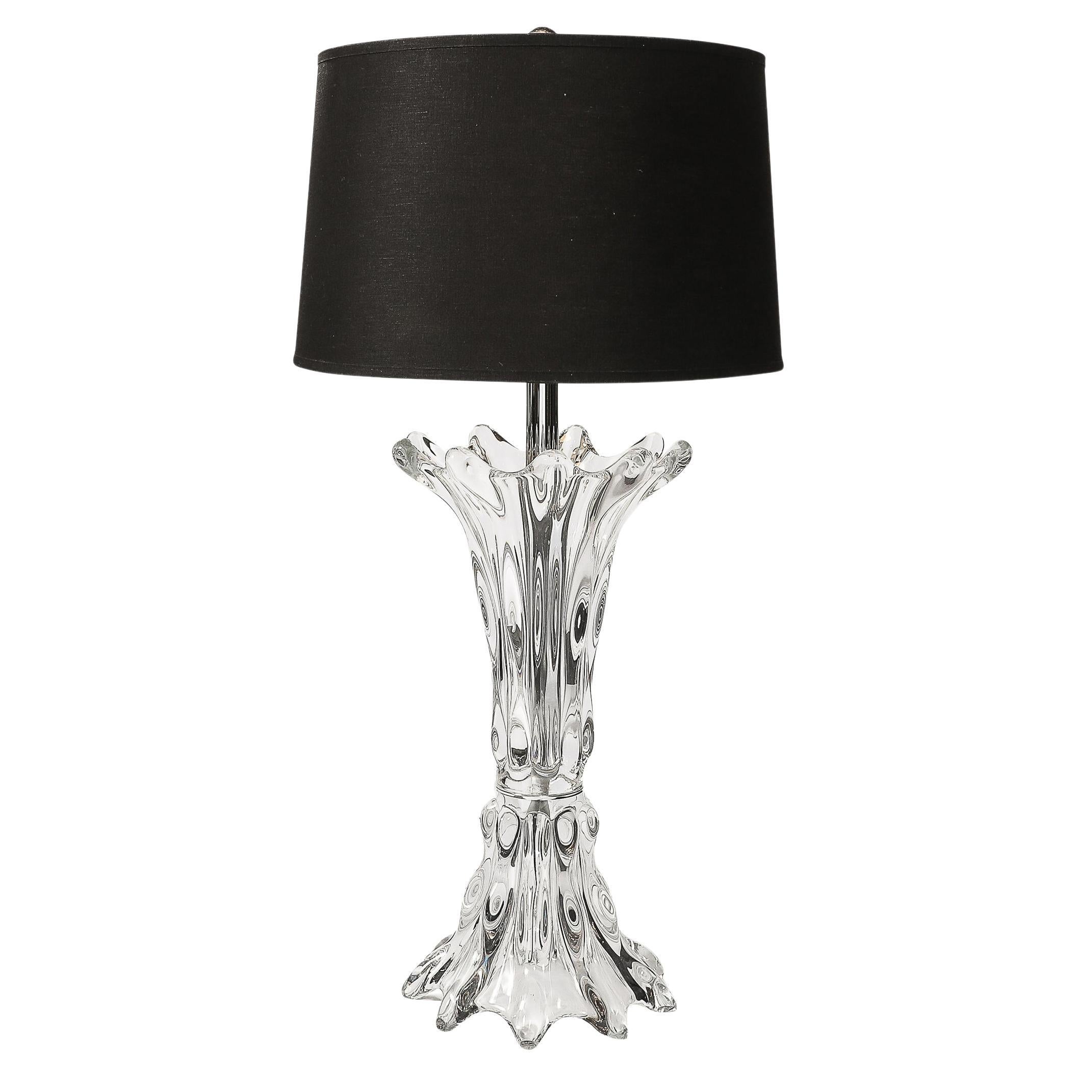 Lampada da tavolo scultorea in cristallo Splash Form A di Art Vannes, metà secolo, modernista