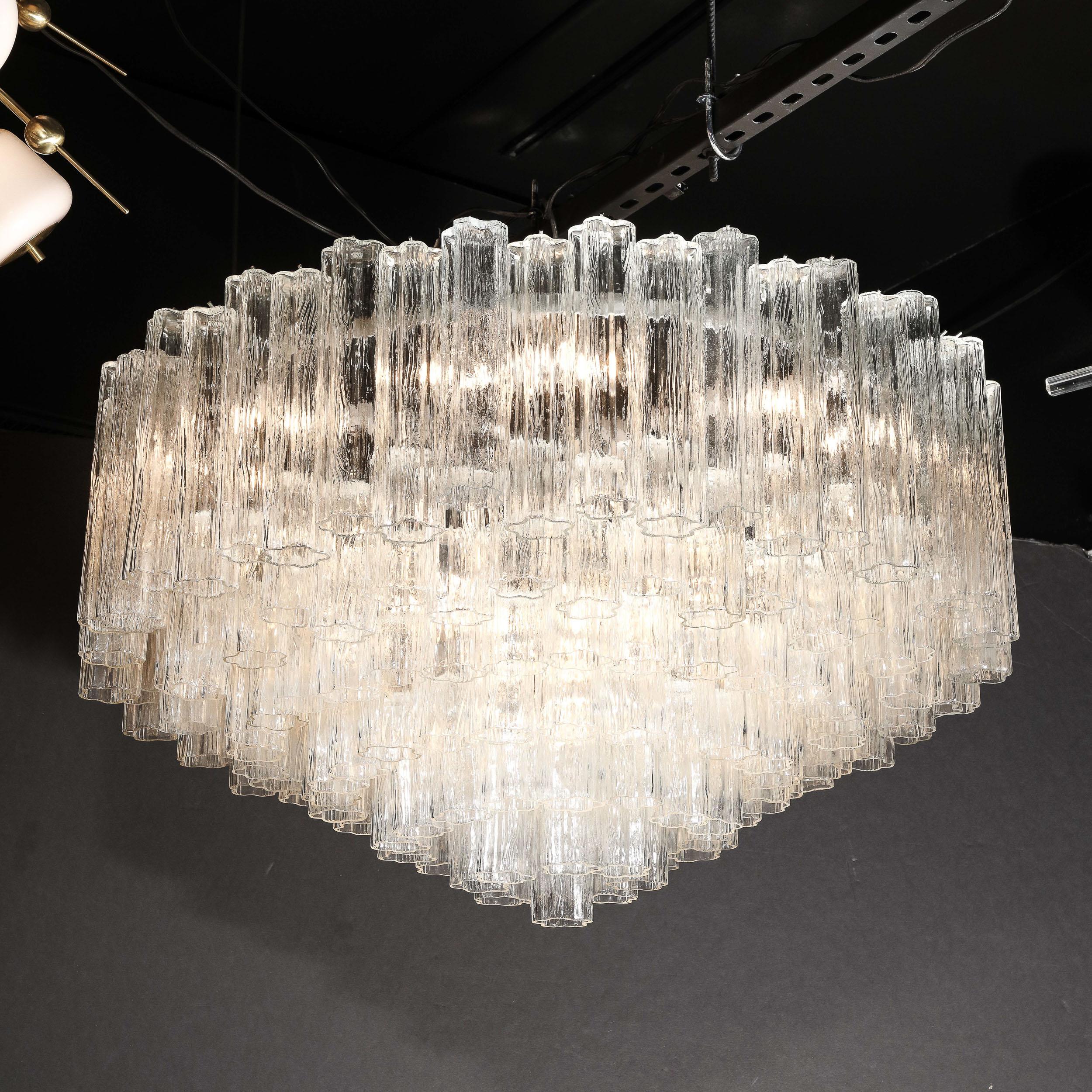 mid century glass chandelier