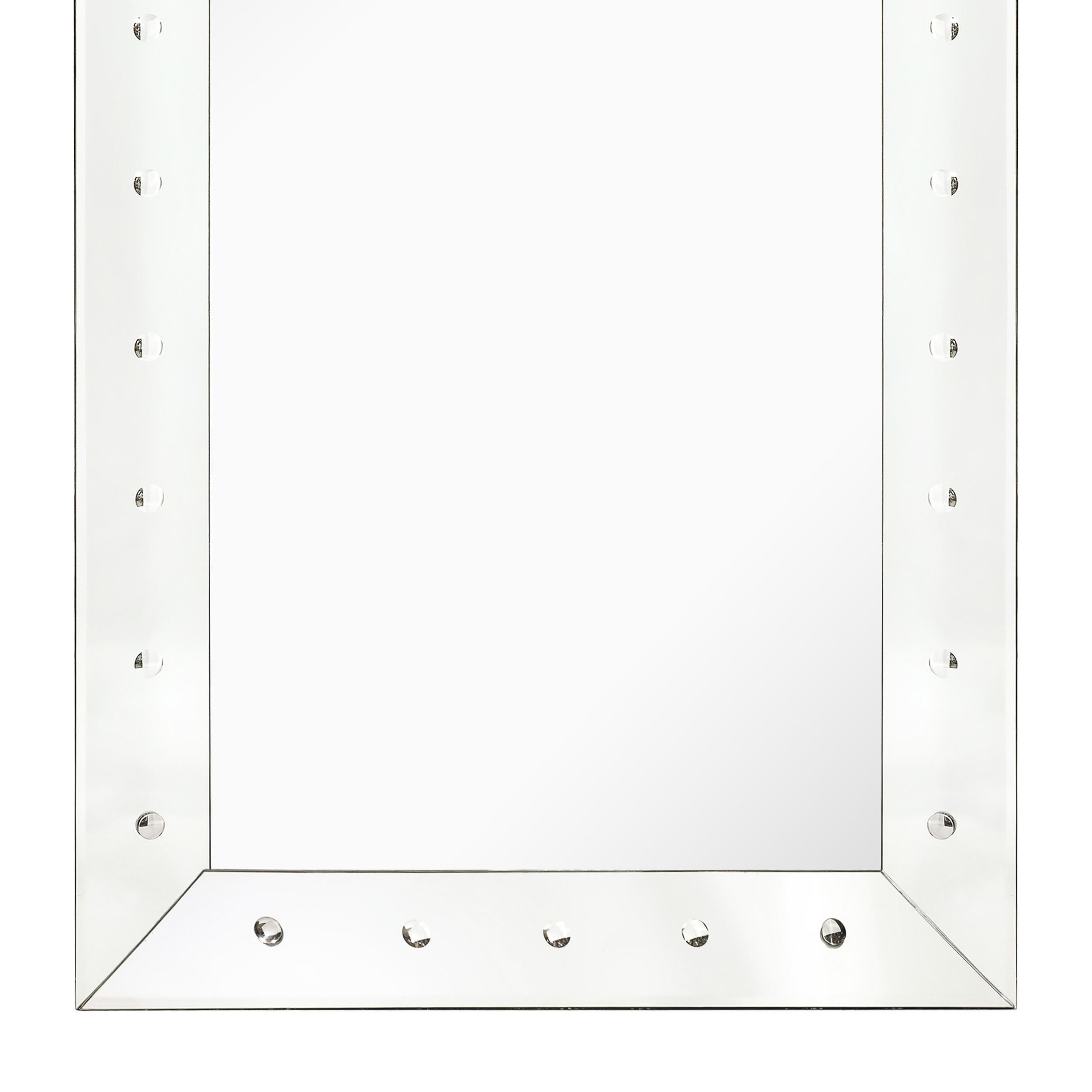 American Mid-Century Modernist Shadowbox Mirror W/ Reverse Beveled Detailing For Sale