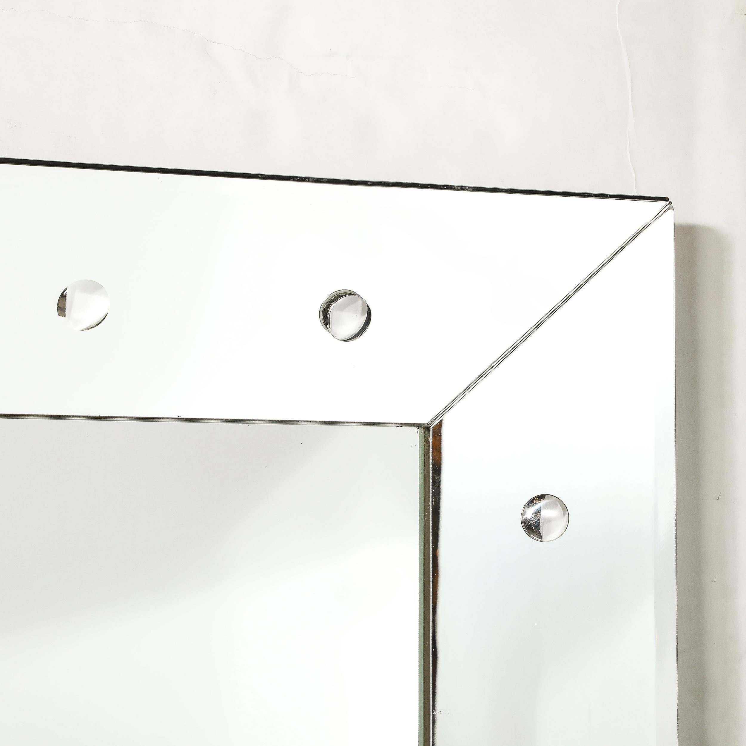 Mid-Century Modernist Shadowbox Mirror W/ Reverse Beveled Detailing For Sale 2