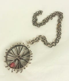 Mid Century Modernist Silver Pendant