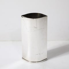 Mid-Century Modernist Silver Plate Ovoid Form Botanical Vase signed St. James