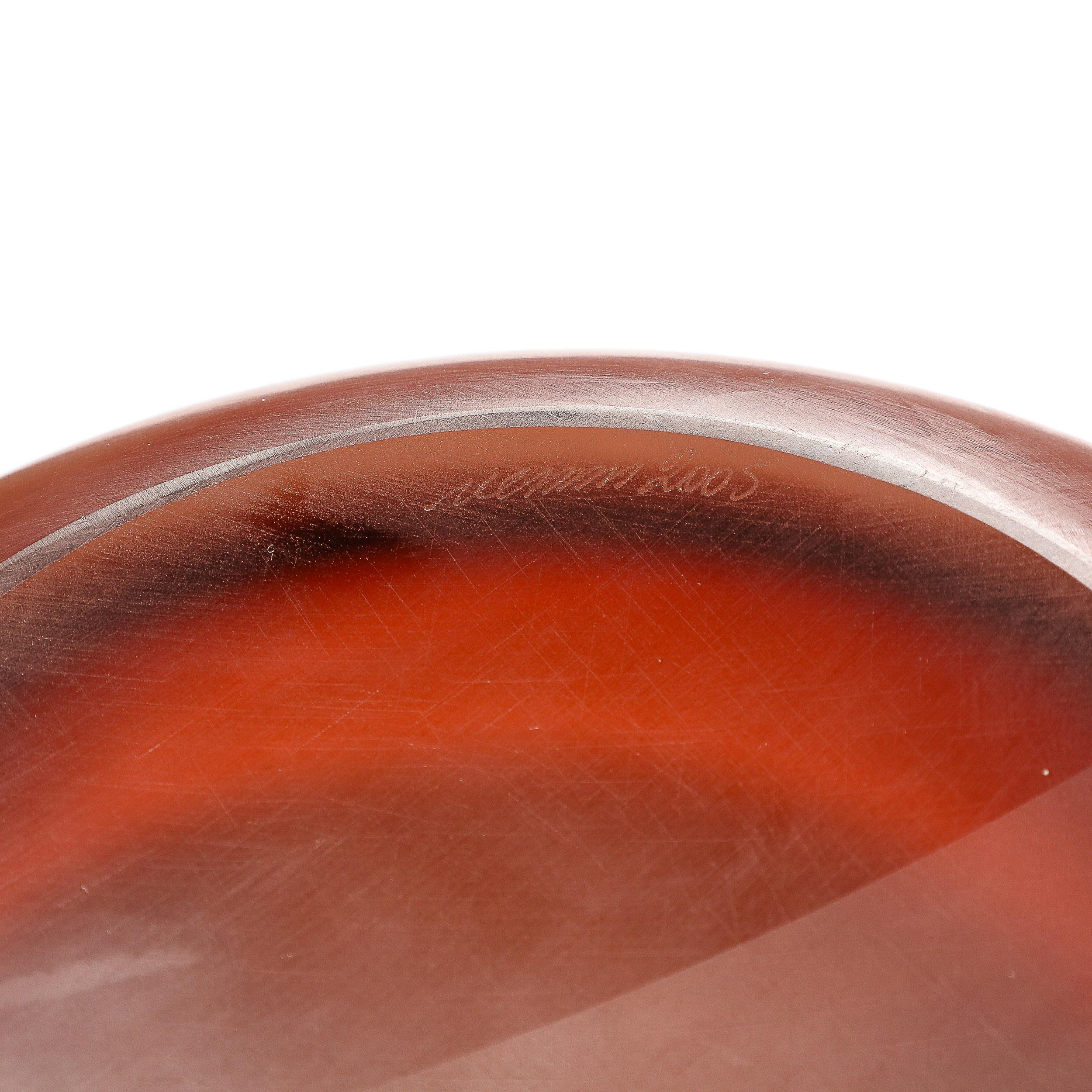 Vase aus mundgeblasenem Murano-Glas von Venini (Mitte des Jahrhunderts), Rauch-Bernstein im Angebot 6