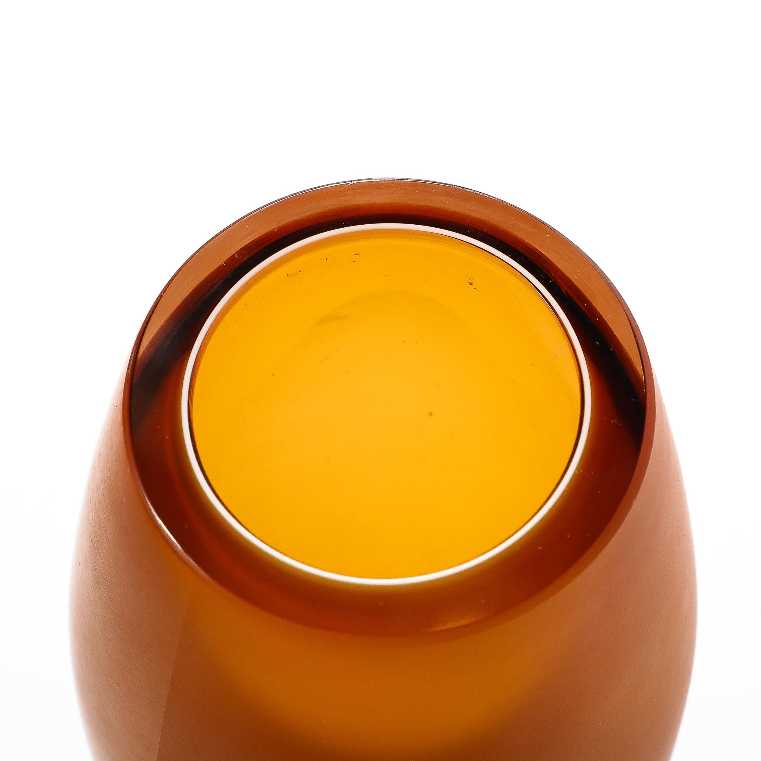 Vase aus mundgeblasenem Murano-Glas von Venini (Mitte des Jahrhunderts), Rauch-Bernstein (Moderne der Mitte des Jahrhunderts) im Angebot
