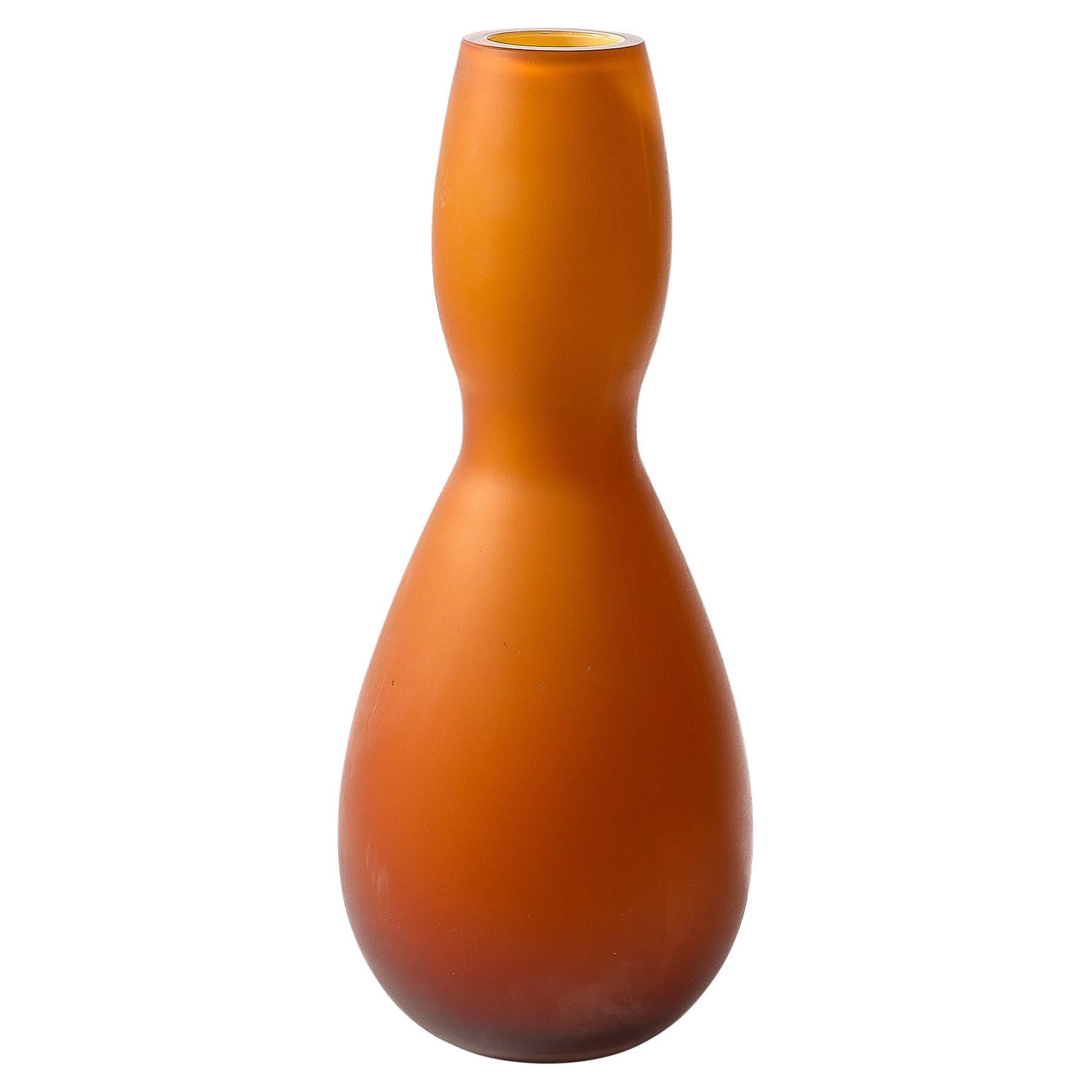 Vase aus mundgeblasenem Murano-Glas von Venini (Mitte des Jahrhunderts), Rauch-Bernstein