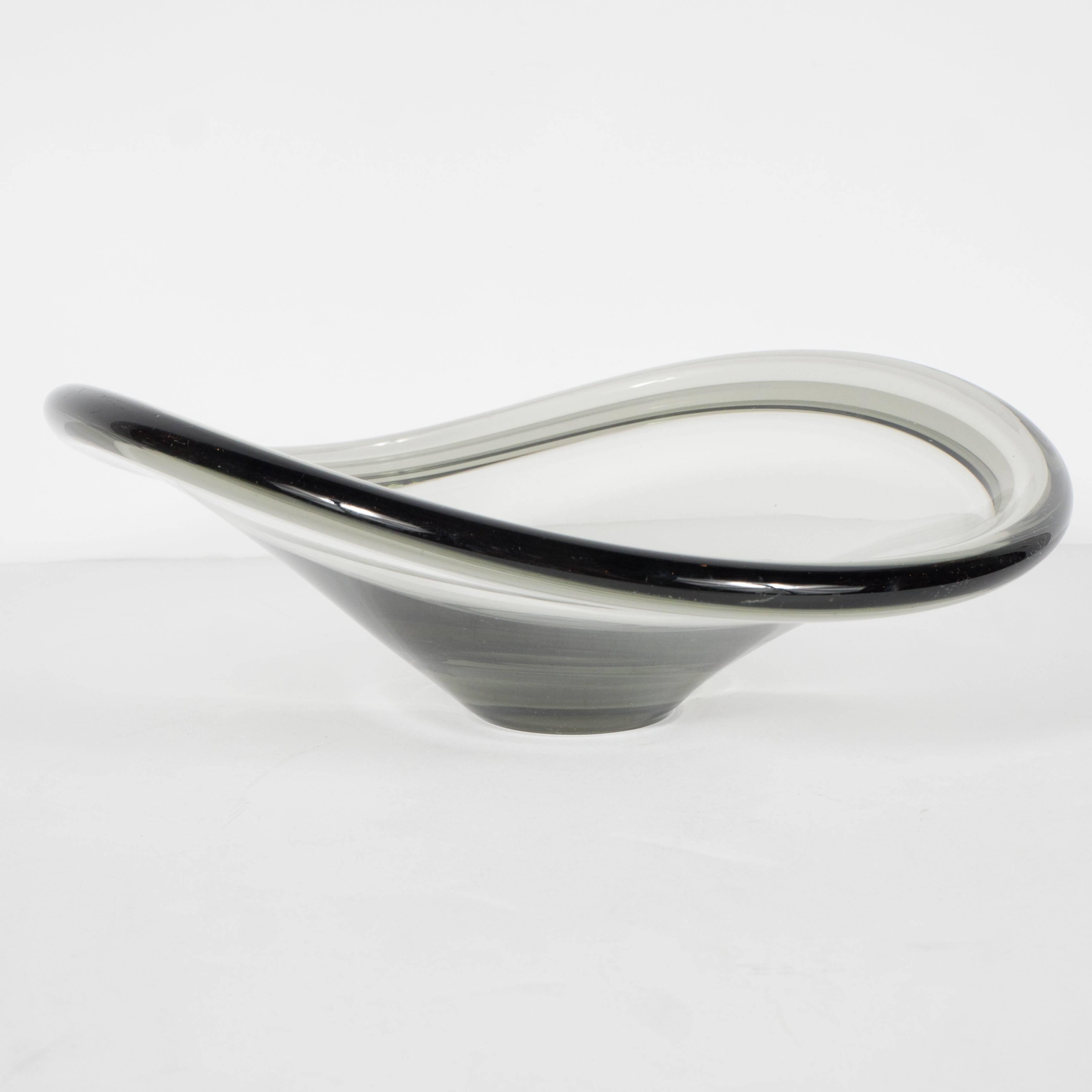 curved glass bowl