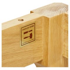 Table de ferme moderniste en chêne clair massif du milieu du siècle par Charles Webb