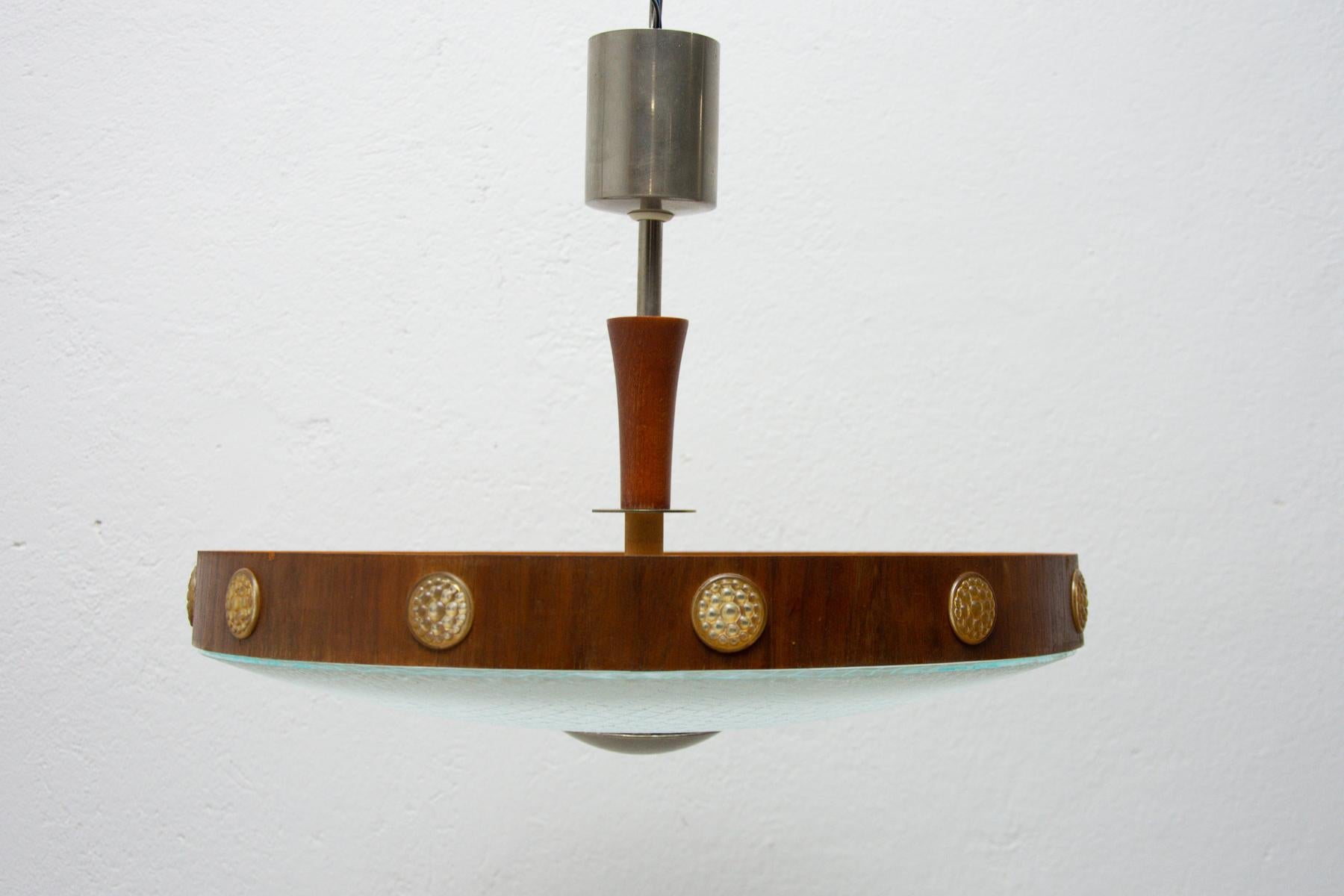 Mid-Century Modernist Space-Age Pendant Lamp, Czechoslovakia, 1960´s In Good Condition In Prague 8, CZ