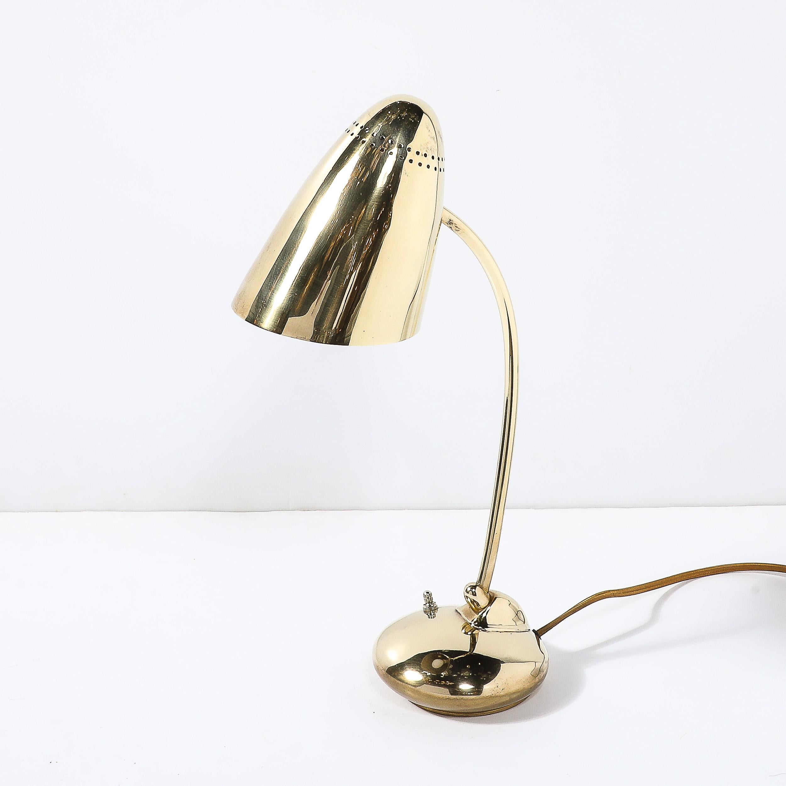 Mid-Century Modernist Space Age Polished Brass Table Lamp For Sale 5