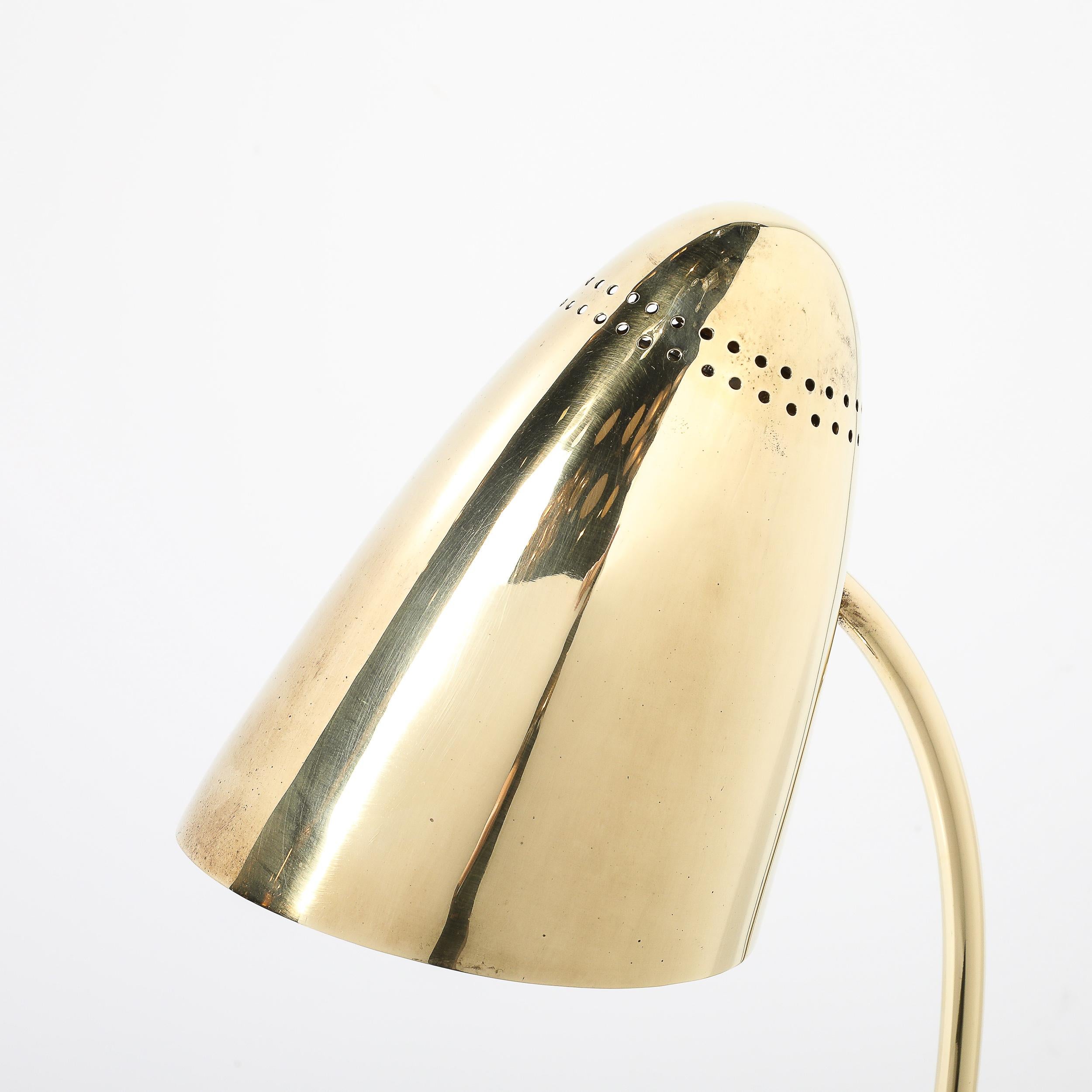 Mid-Century Modernist Space Age Polished Brass Table Lamp For Sale 6