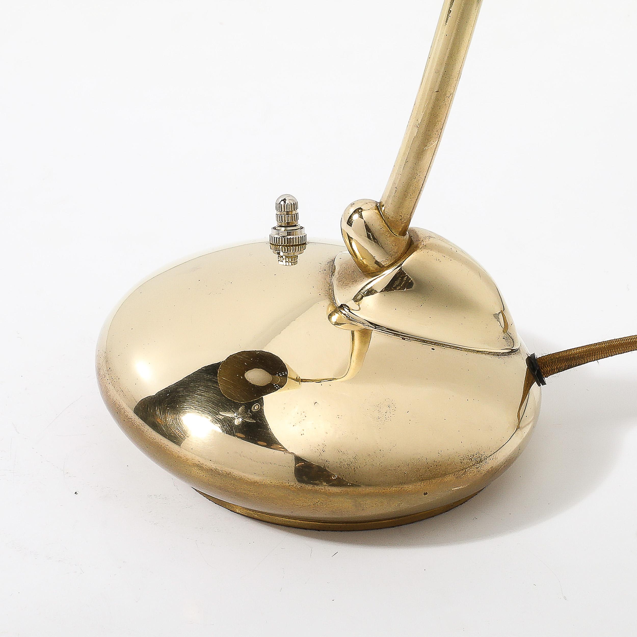 Mid-Century Modernist Space Age Polished Brass Table Lamp For Sale 7