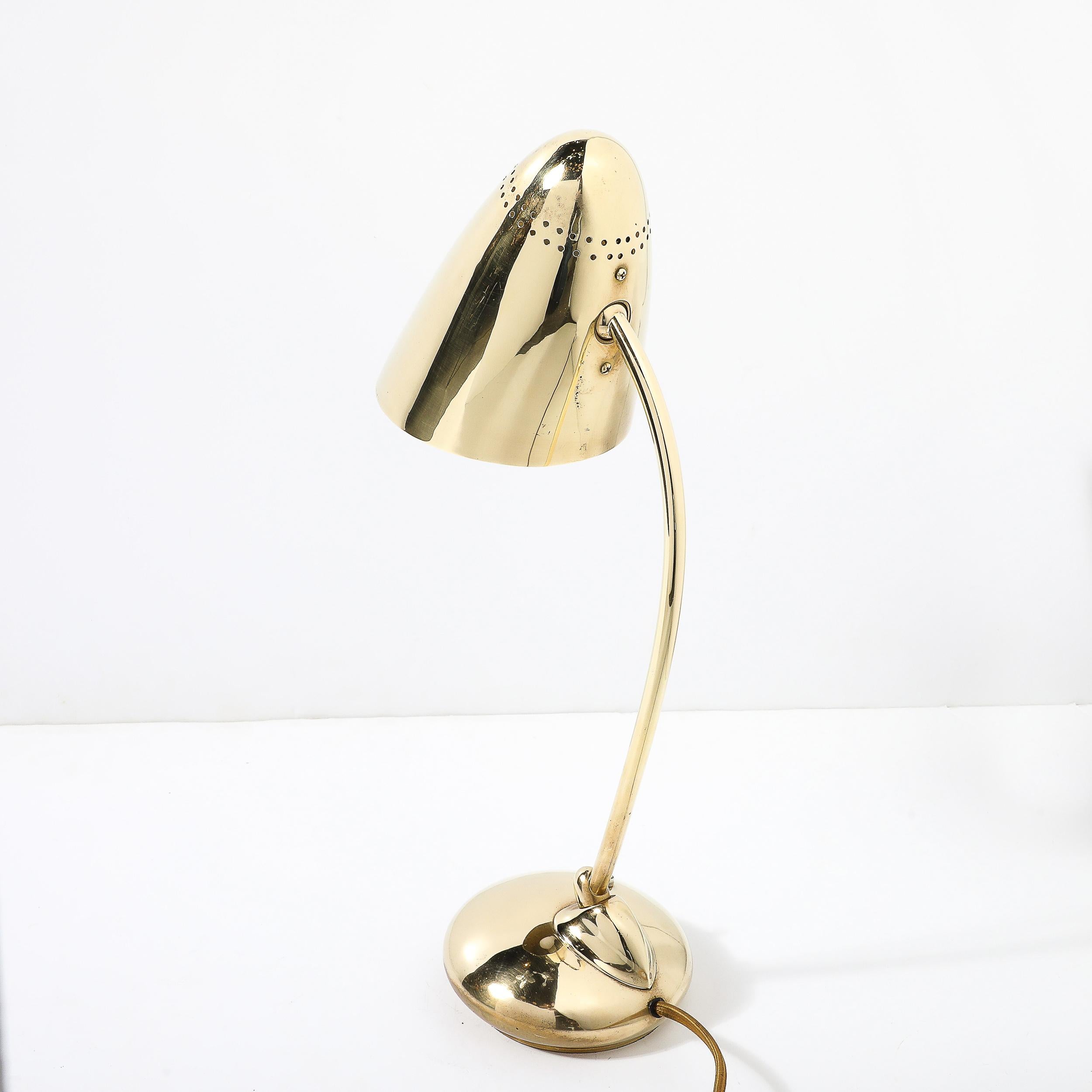Mid-Century Modernist Space Age Polished Brass Table Lamp For Sale 8