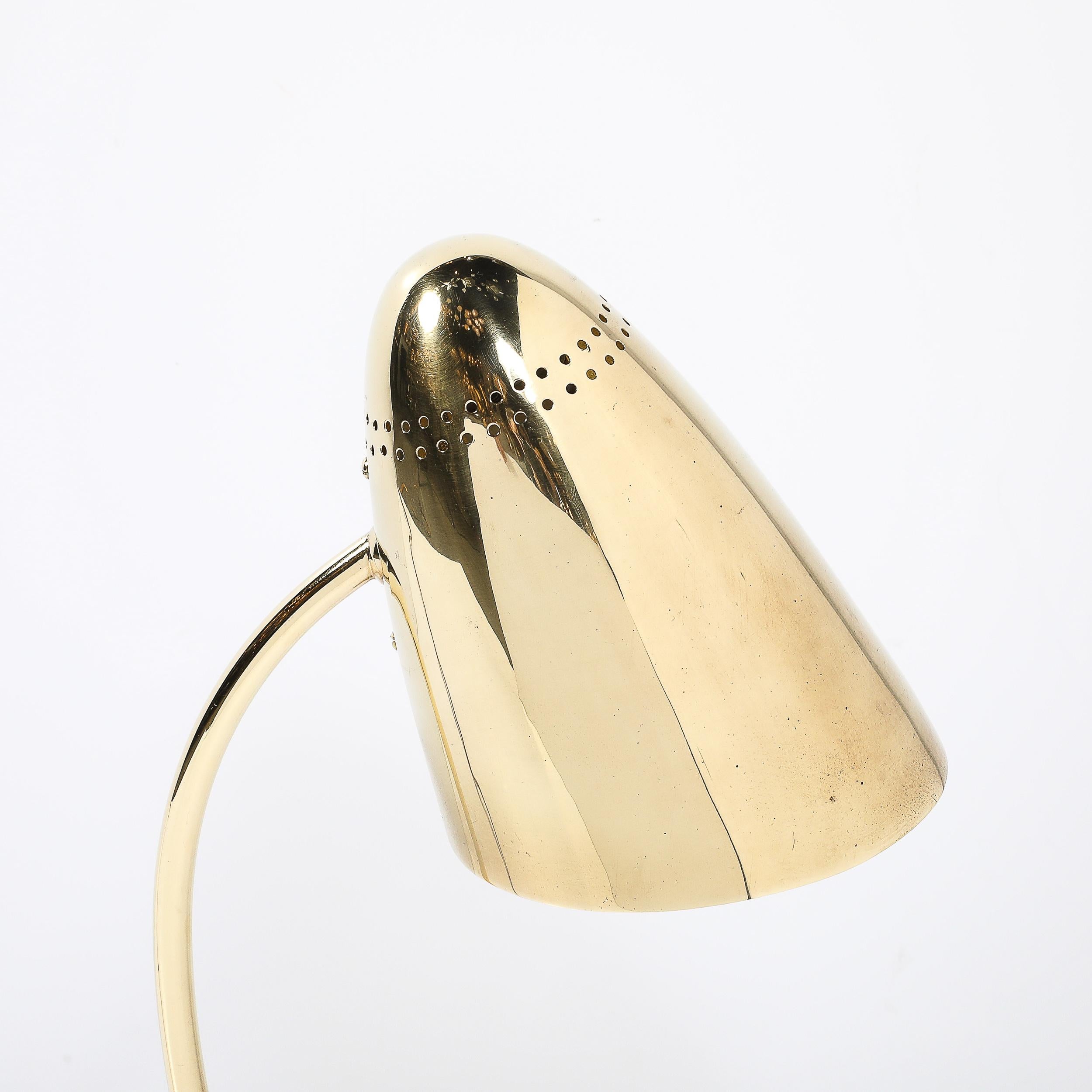 American Mid-Century Modernist Space Age Polished Brass Table Lamp For Sale