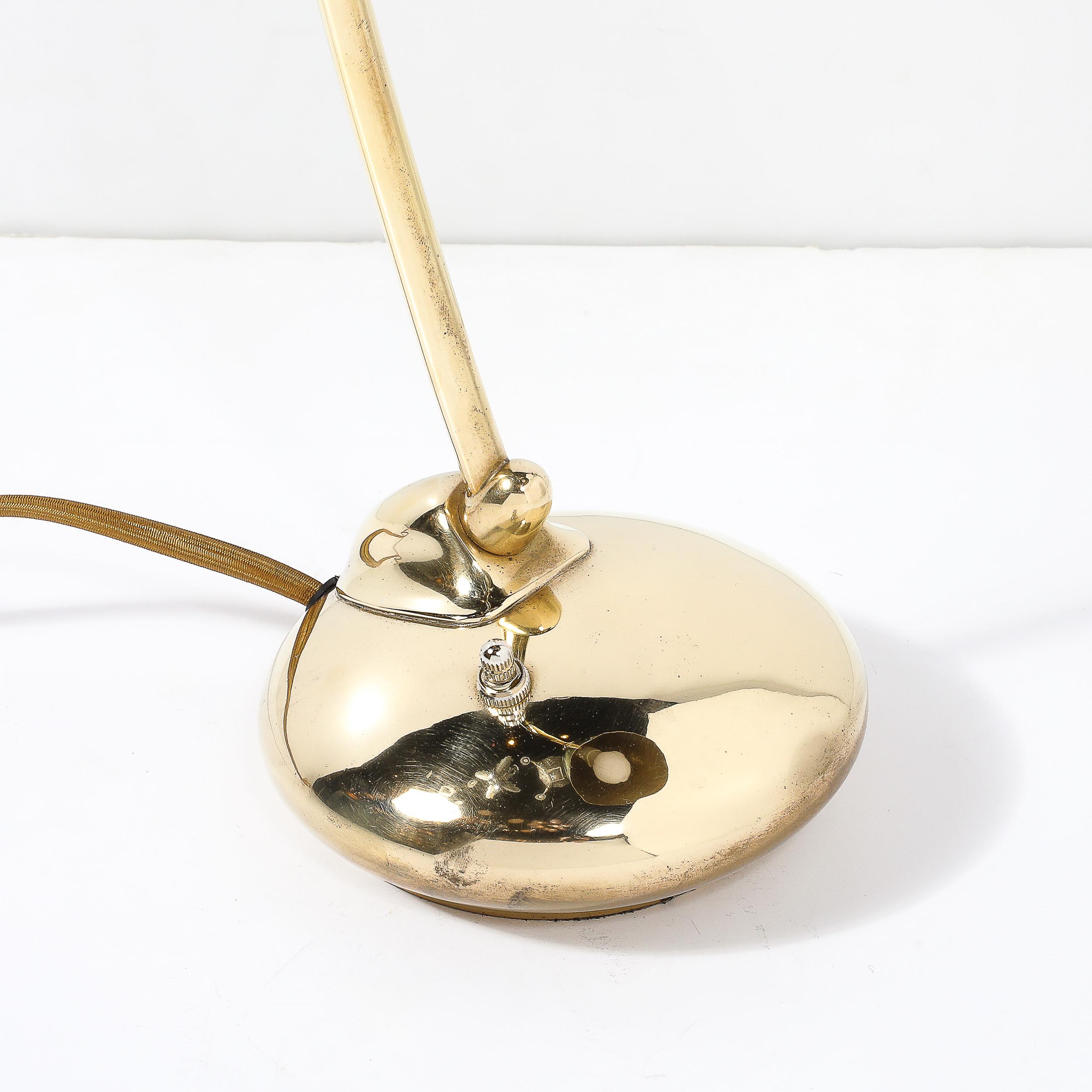 Mid-20th Century Mid-Century Modernist Space Age Polished Brass Table Lamp For Sale