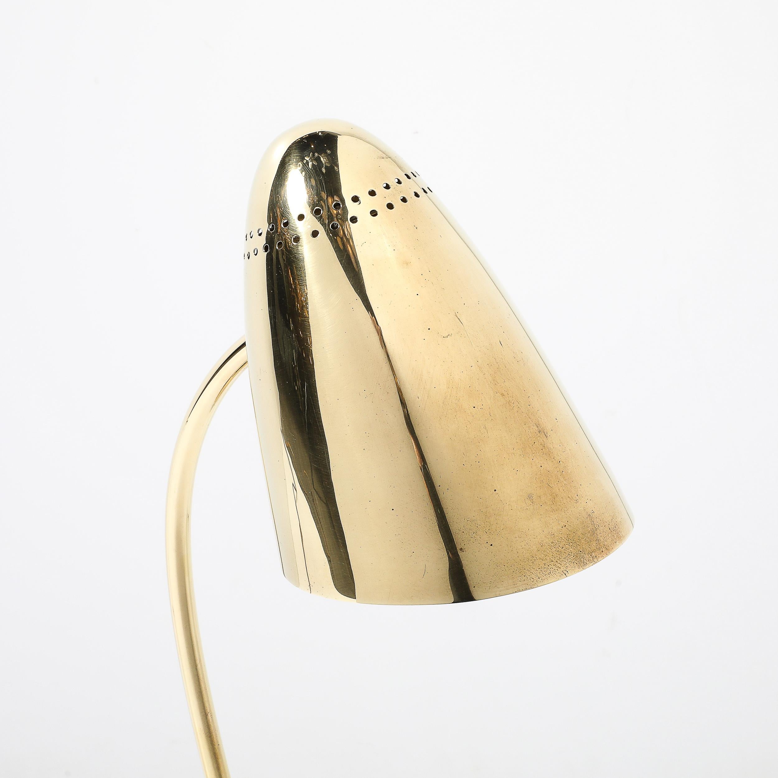 Mid-Century Modernist Space Age Polished Brass Table Lamp For Sale 2