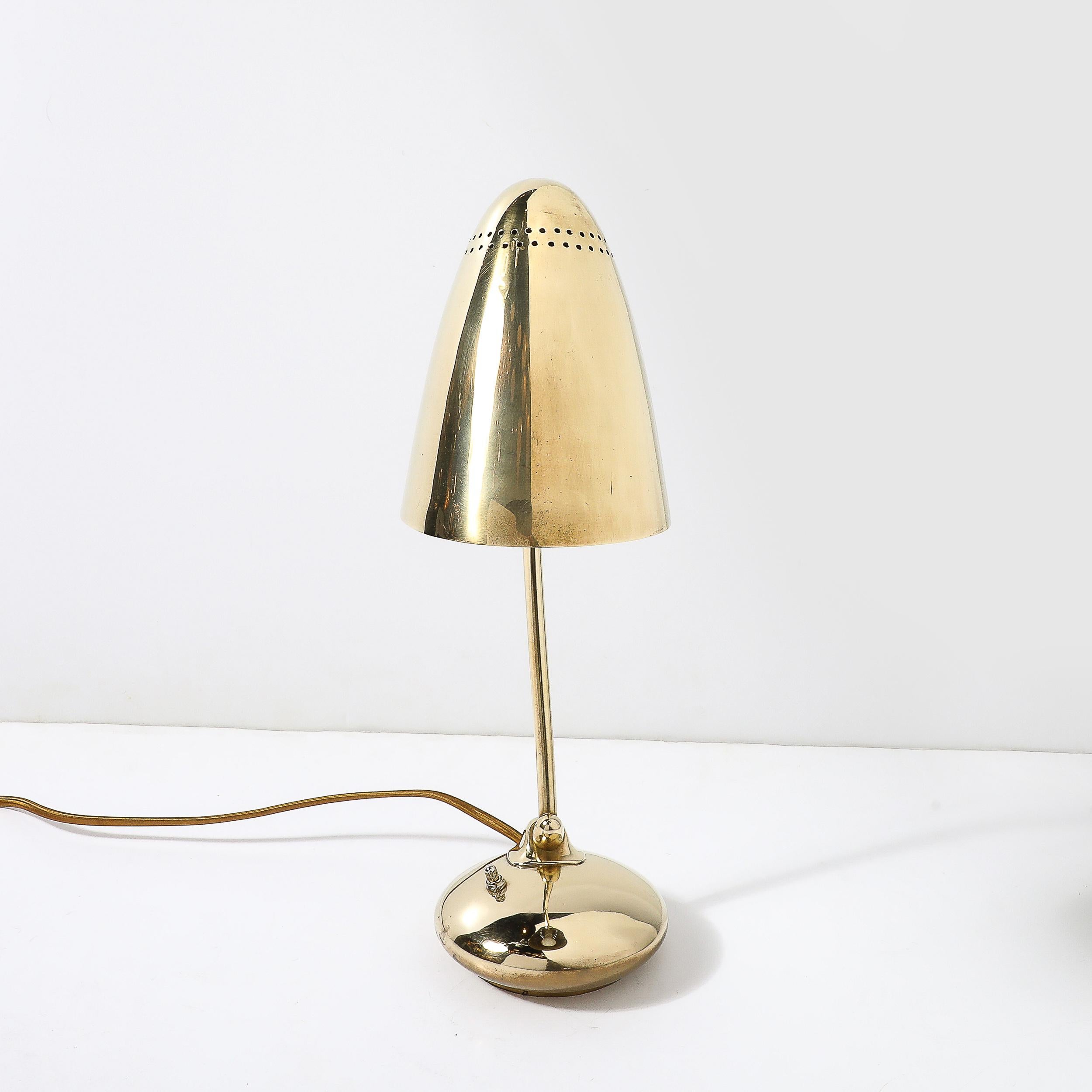 Mid-Century Modernist Space Age Polished Brass Table Lamp For Sale 4