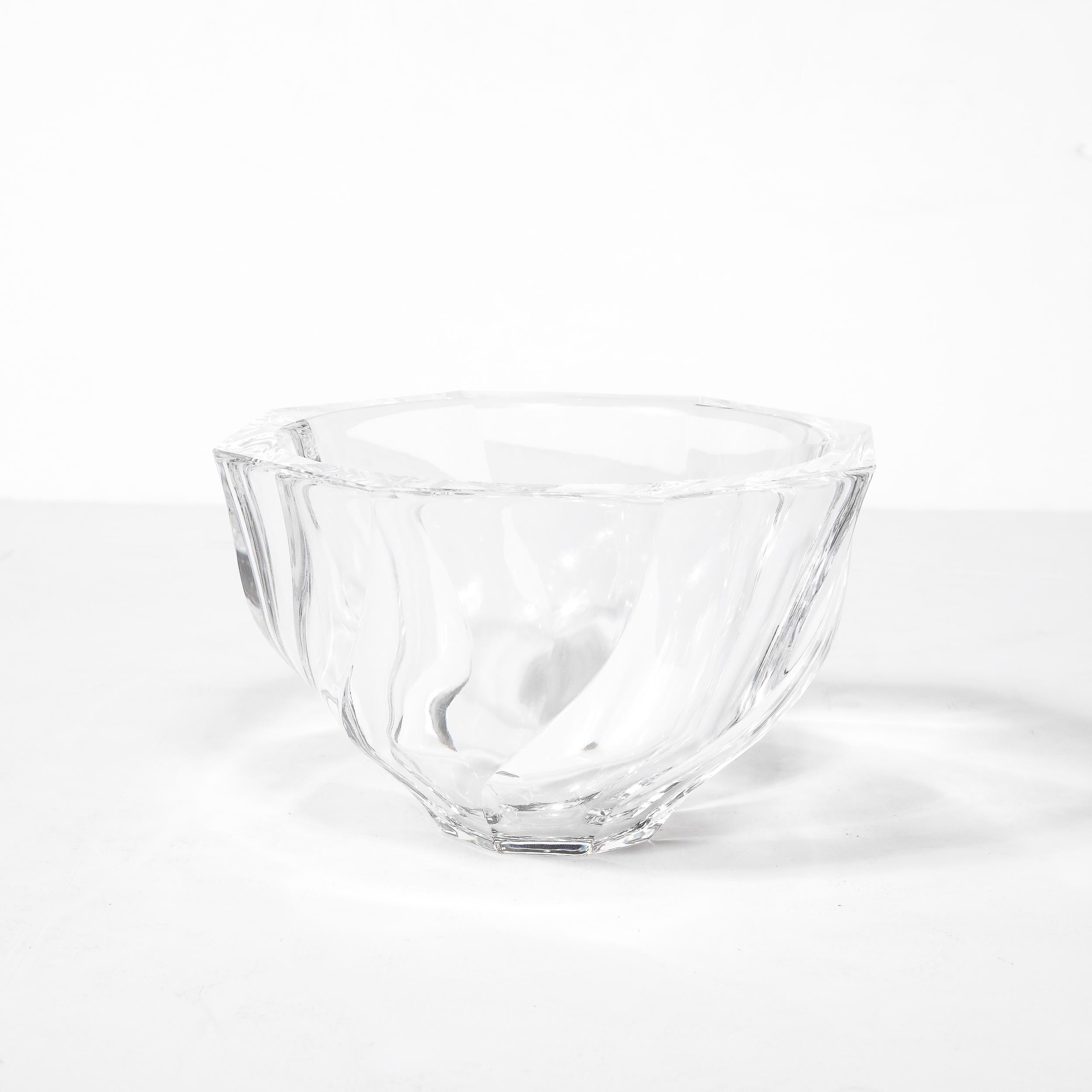 Mid-Century Modernist Spiral Form Crystal Bowl by Orrefors For Sale 4