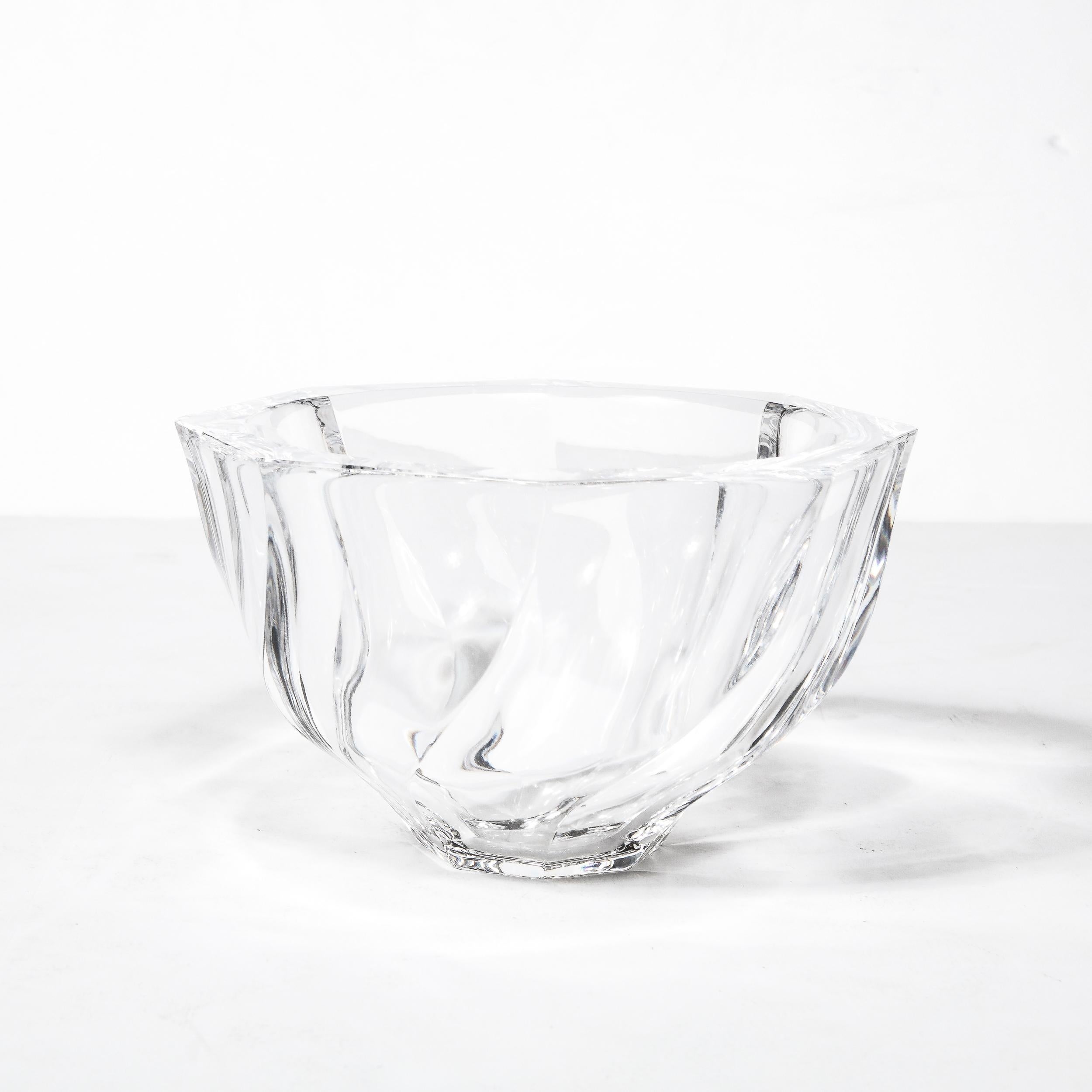 Mid-Century Modernist Spiral Form Crystal Bowl by Orrefors For Sale 5