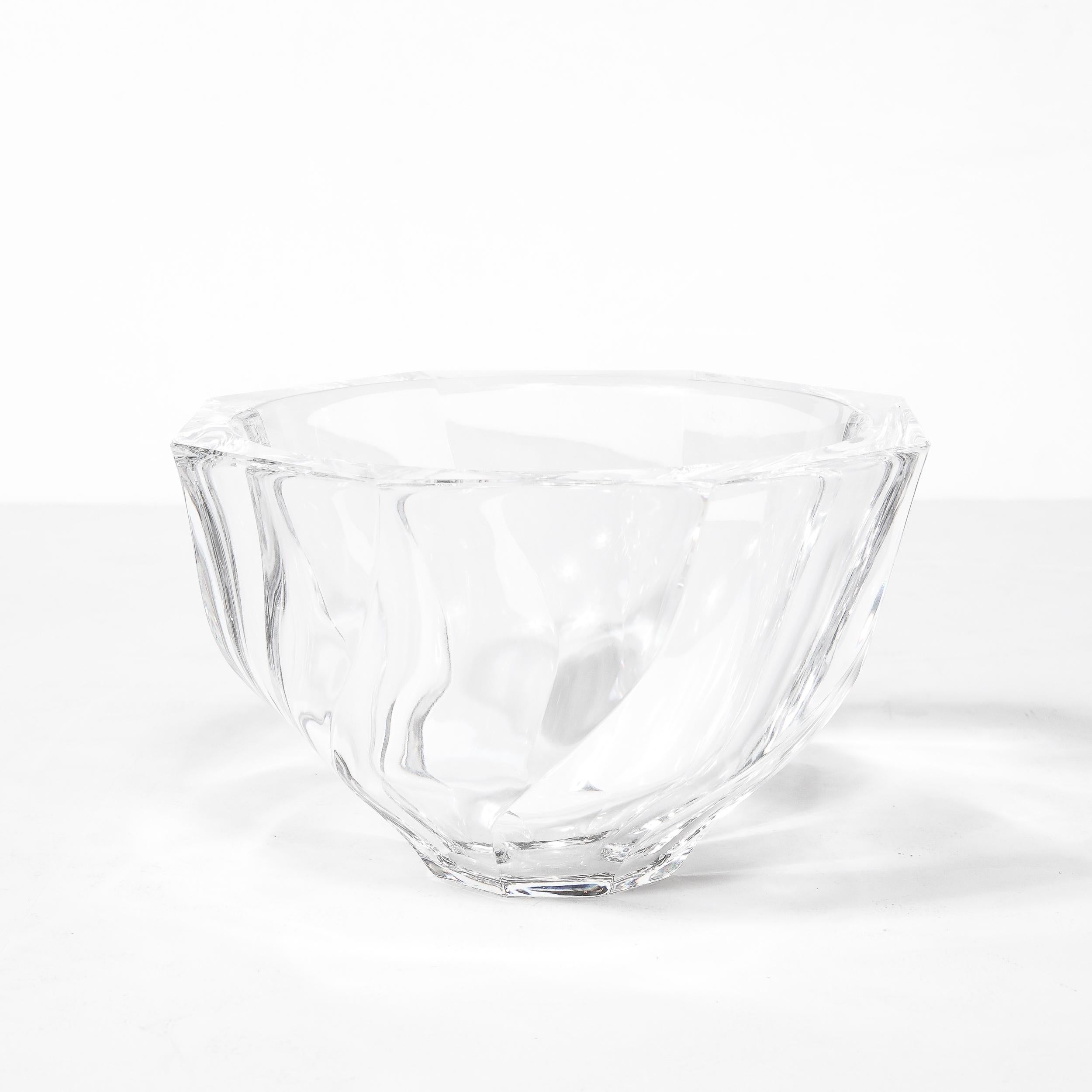 Mid-Century Modernist Spiral Form Crystal Bowl by Orrefors For Sale 6