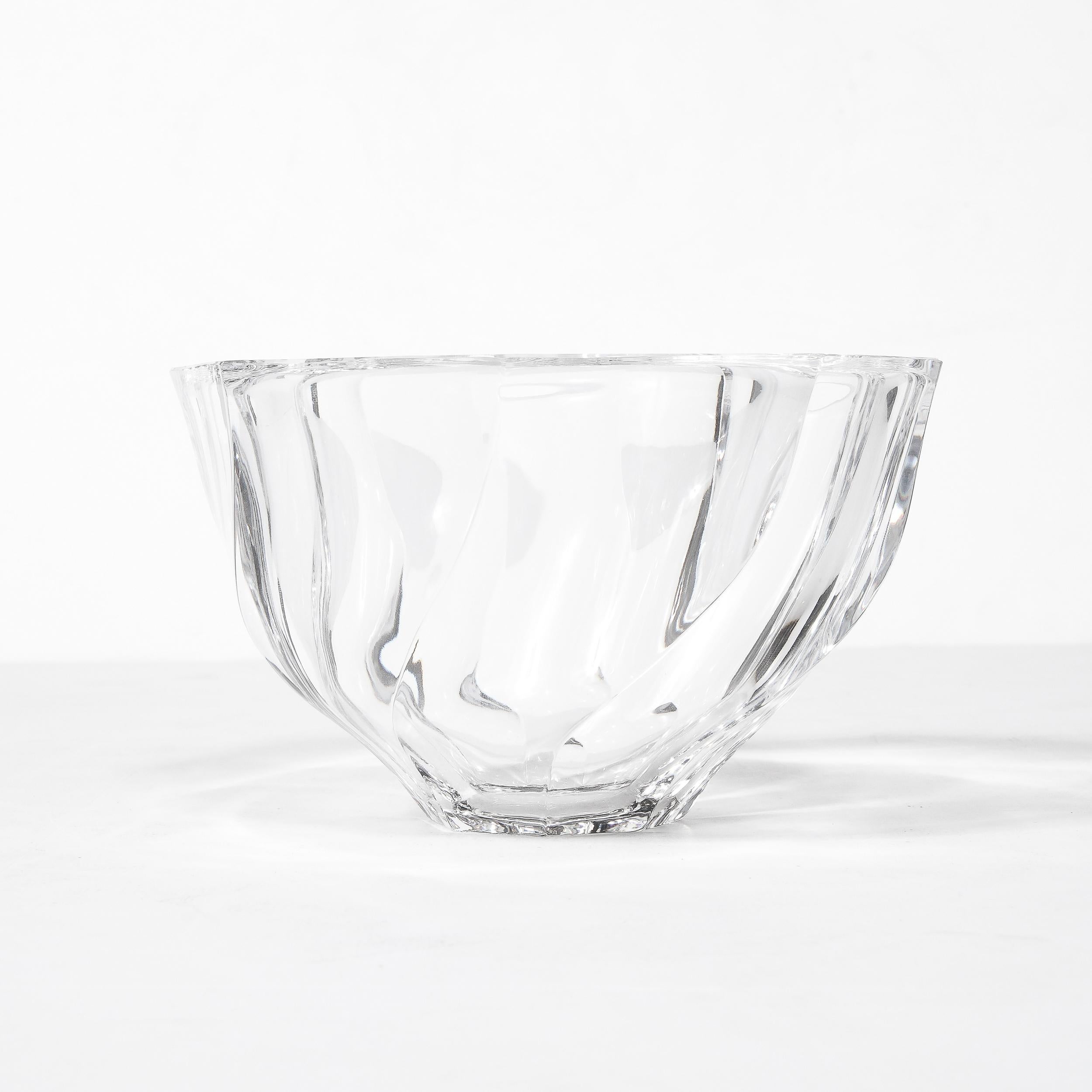 Mid-Century Modernist Spiral Form Crystal Bowl by Orrefors For Sale 7