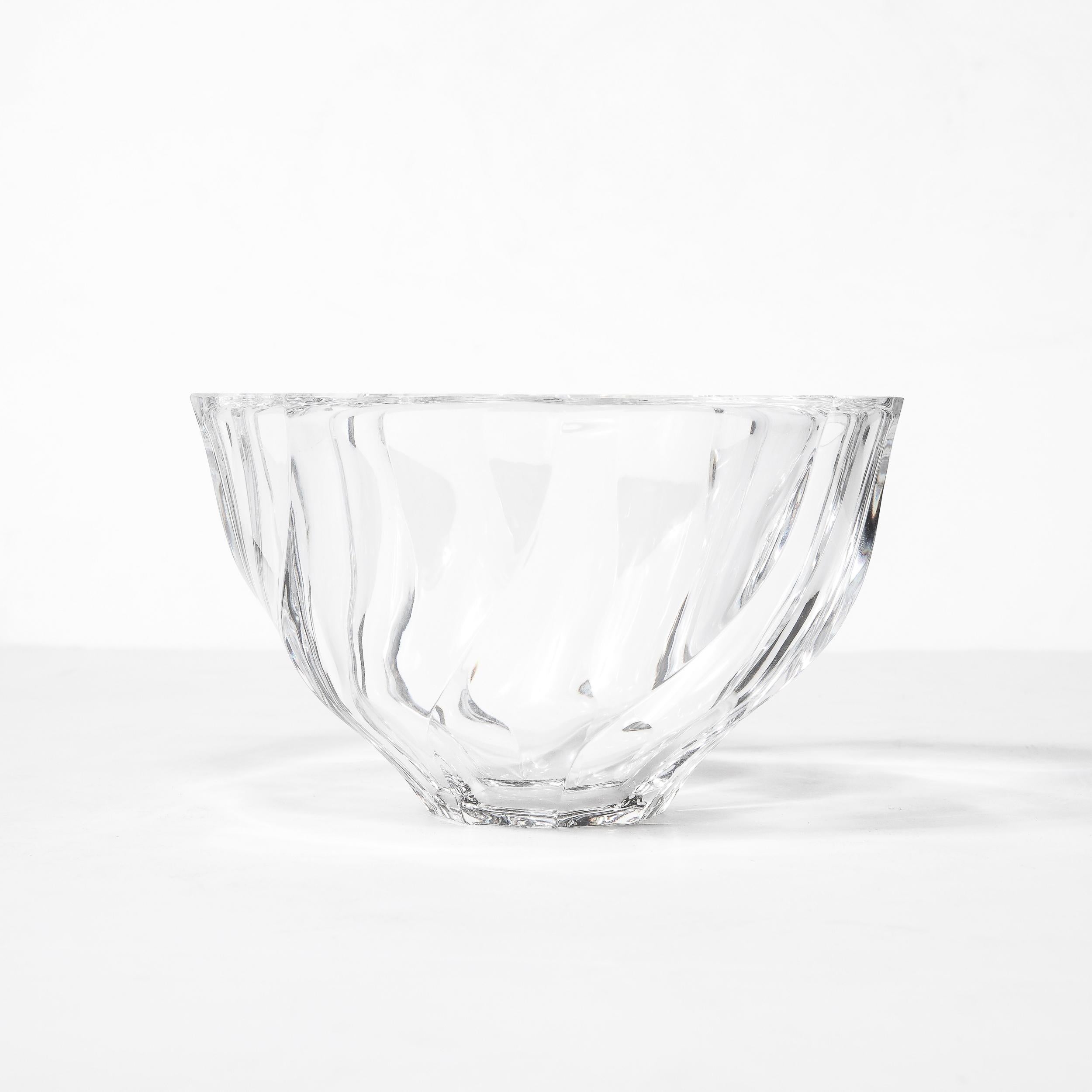 Mid-Century Modernist Spiral Form Crystal Bowl by Orrefors For Sale 8